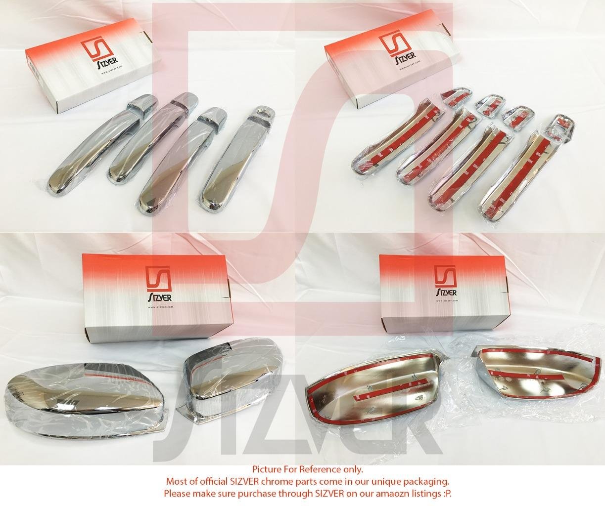 Sizver Triple Chrome Door Mirror Covers Compatible With 2011-2020 Sienna Tacoma Highlander