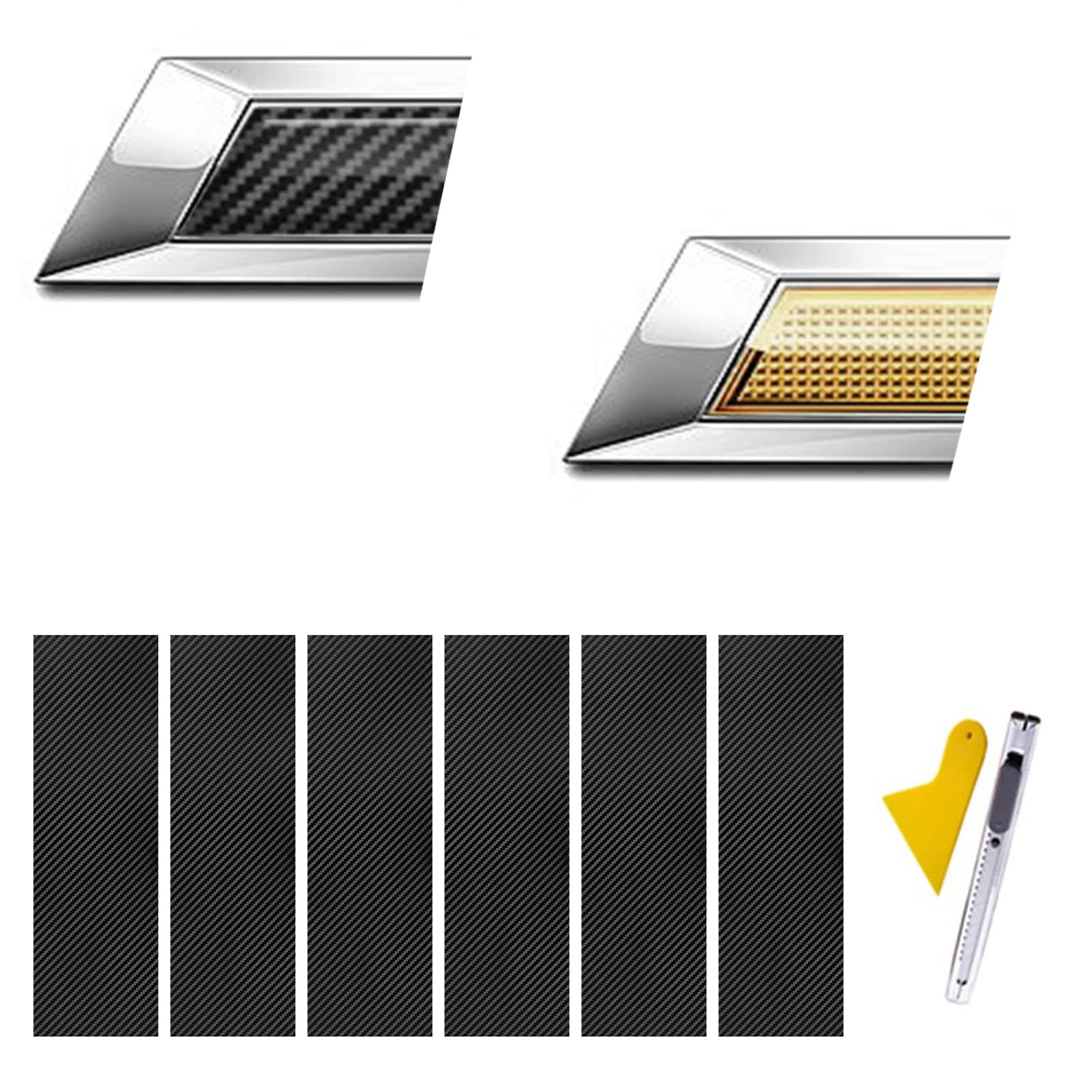 Lanzmyan Compatible With Bowtie Logo Wrap Stickers Cut-Your-Own Emblem Overlay Diy Decals For Chevy 6Pcs Black