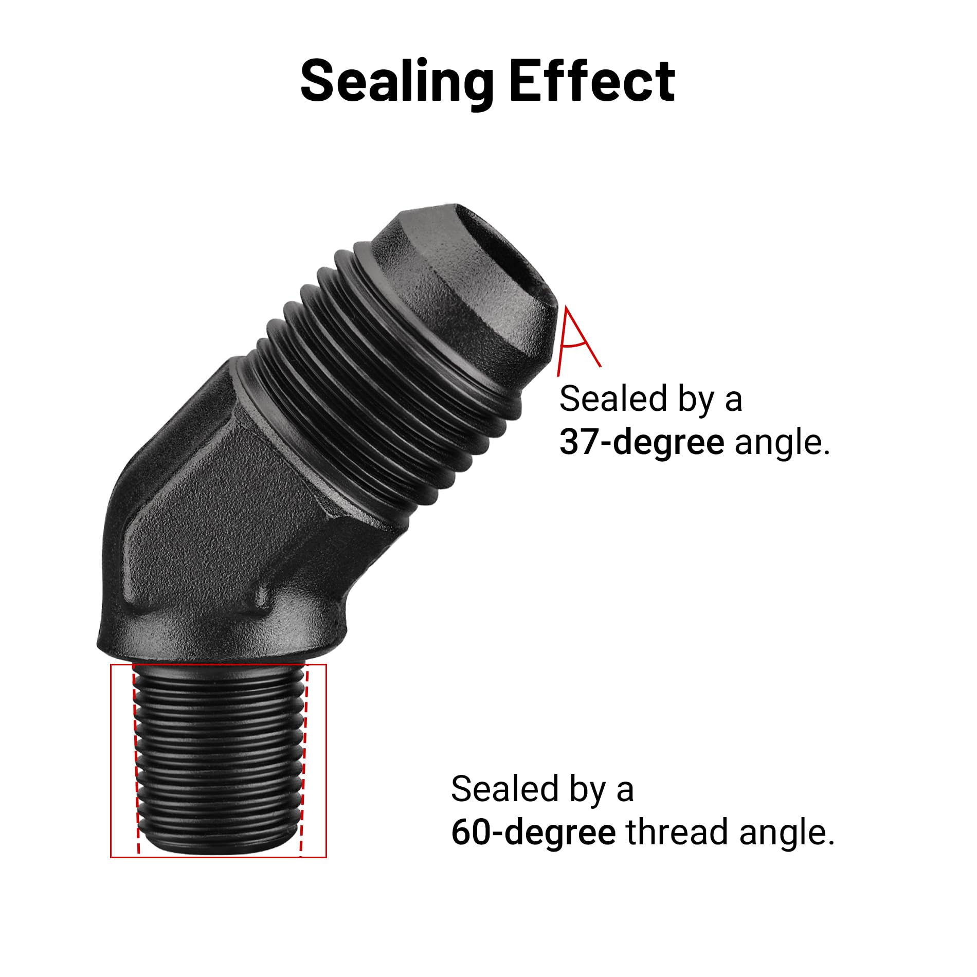 Evil Energy 6An Male Flare To 1/8'' Npt Pipe 45 Degree Fitting Adapter Aluminum Black