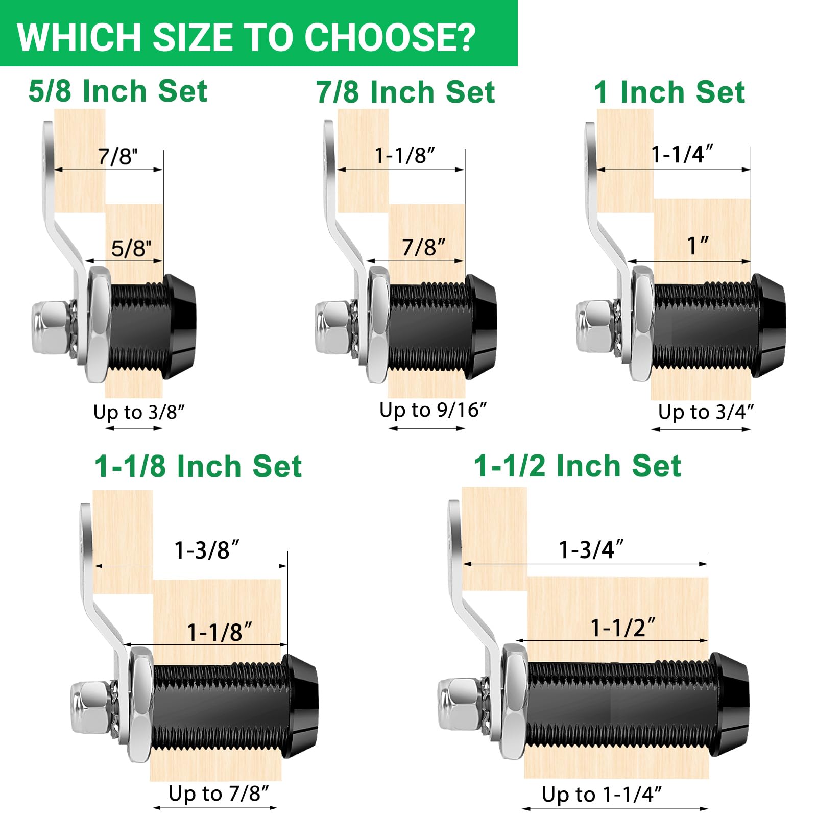 Cylinnda 5 Pack Black Cabinet Lock With Keys, 1-1/2'' Rv Storage Locks Keyed Alike, Rv Locks For Storage Door, Camper Toolbox Rv