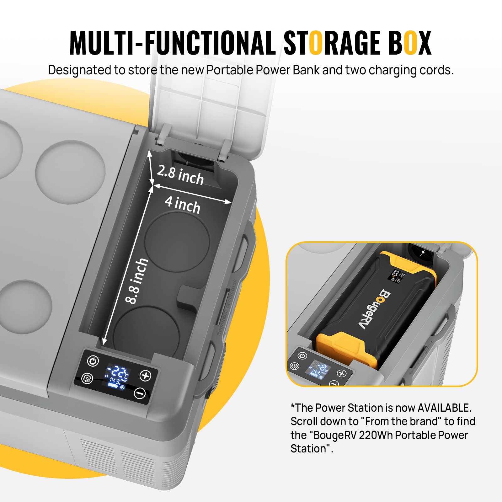 BougeRV 12 Volt Refrigerator, CRPRO 30 Quart 12V Car Fridge, Portable Freezer (-8?~50?), Compressor Electric Cooler with 12V/24