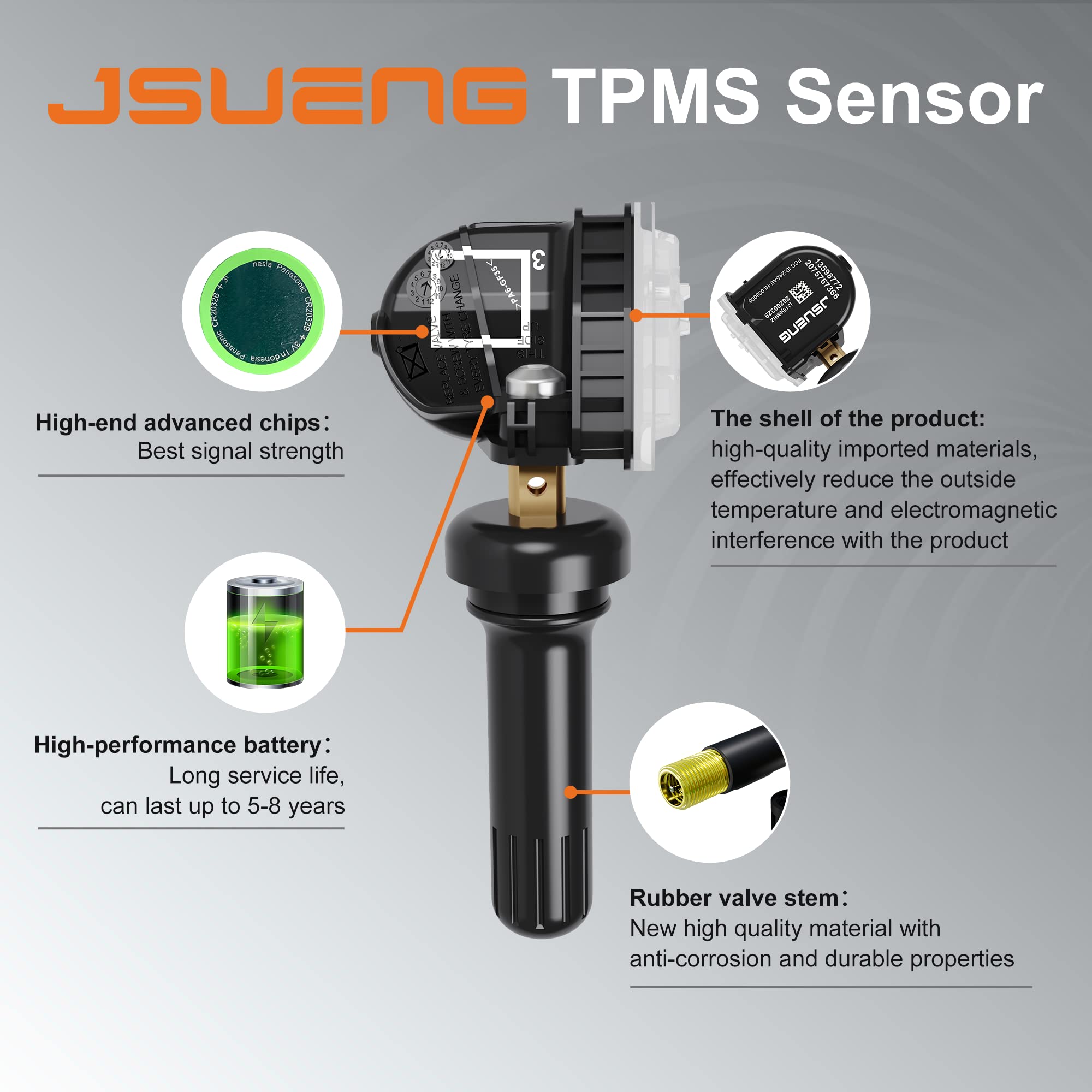 Tpms Sensor Gm, Tire Pressure Monitoring System Sensor Compatible With Buick Chevy Silverado Cadillac Gmc 315Mhz Replaces#135987