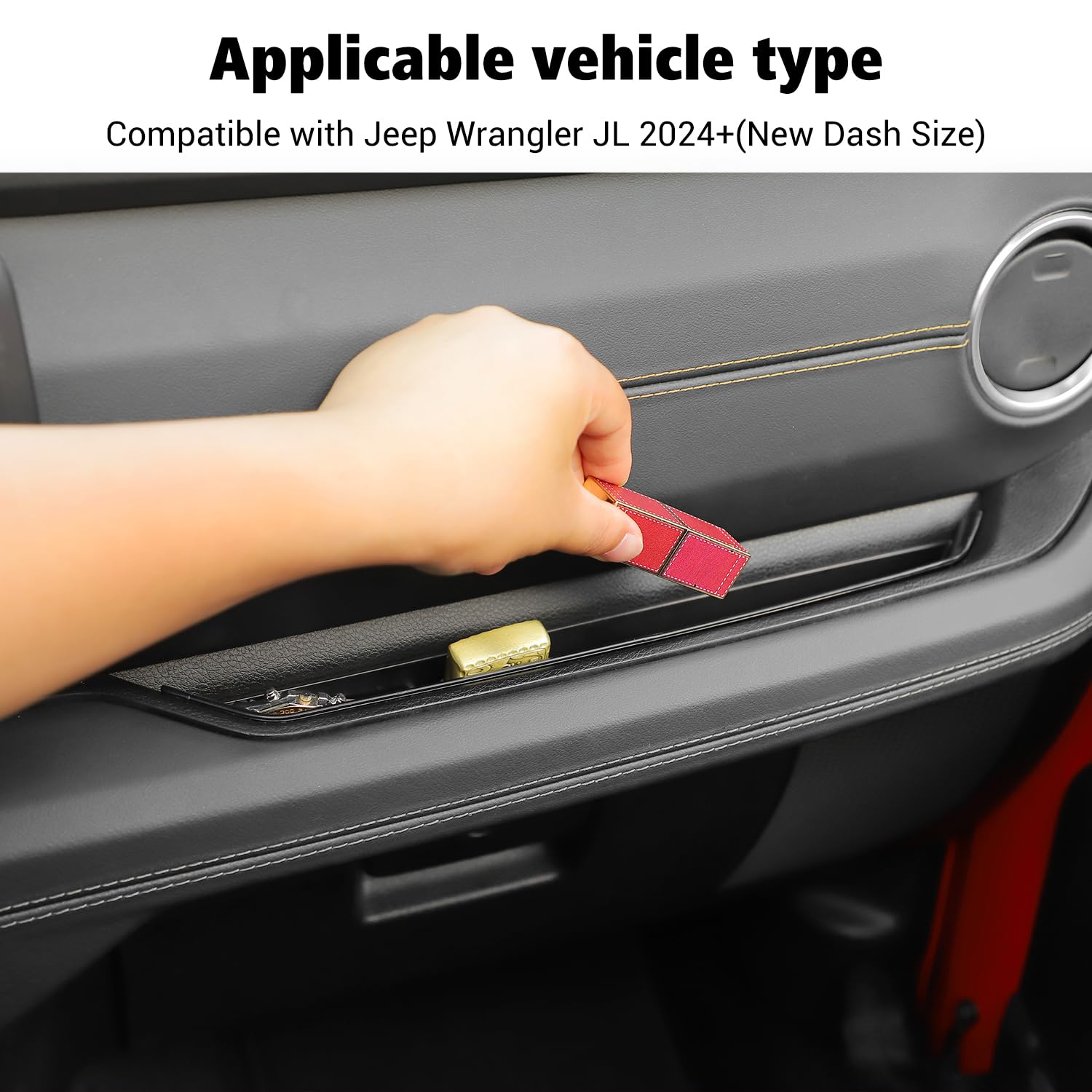 Voodonala For Jeep Jl Jlu 2024+ Grabtray Passenger Tray Organizer Grab Handle Storage Box For Jeep Wrangler Jl Jlu 2024+ Gladiat