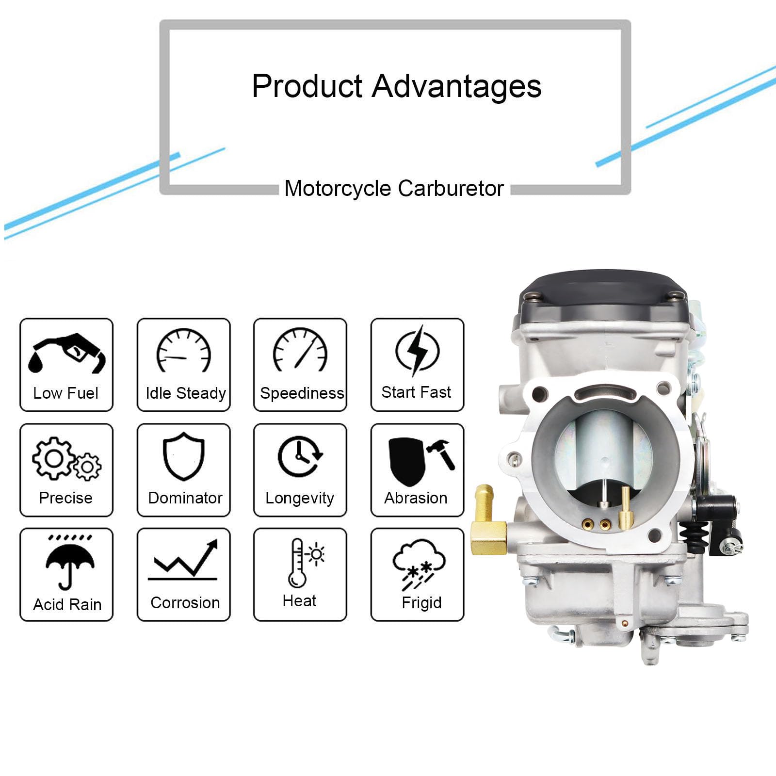 CV40 Carburetor Replacement for Harley Davidson Sportster 1200 XLH1200 Sportster 883 XL883 1998-2016 / Softail 1988-2017 / Dyna
