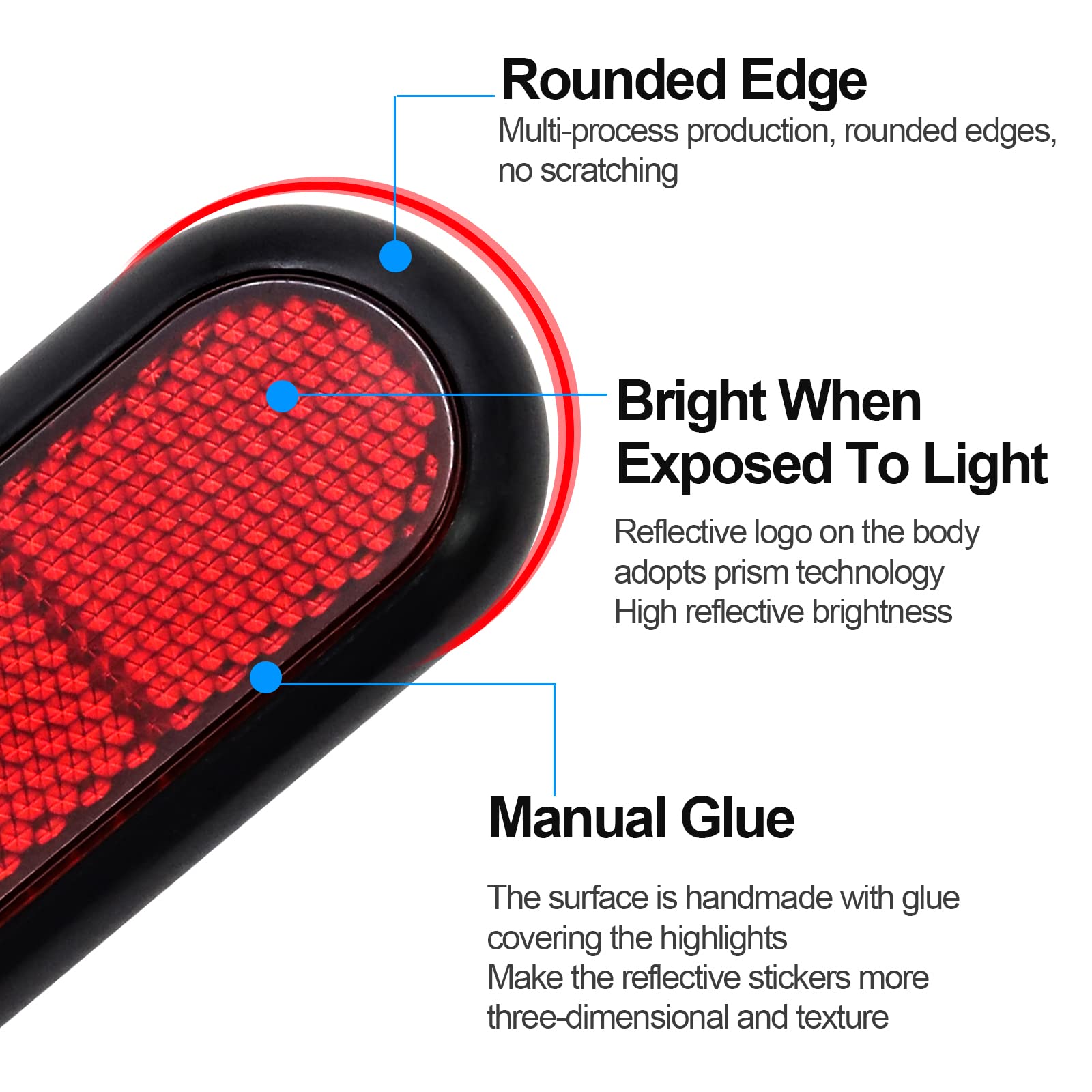 Nwpangu Car Reflective Stickers Auto Door Handle Scratch Protective Covers High Visibility Reflective Tap Warning Sticker Safety