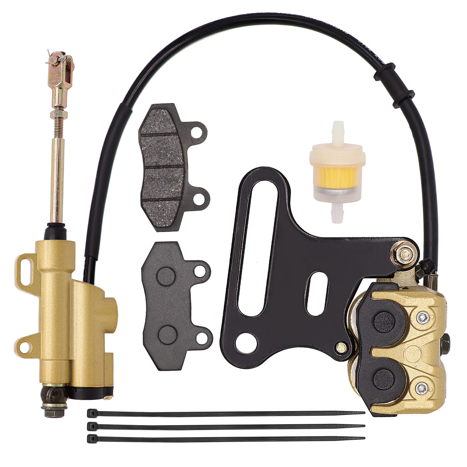 Rear Disc Hydraulic Brake Master Cylinder Caliper works with 70cc-150cc SSR apollo Taotao Coolster Roketa SDG 107 Pitster Pro At