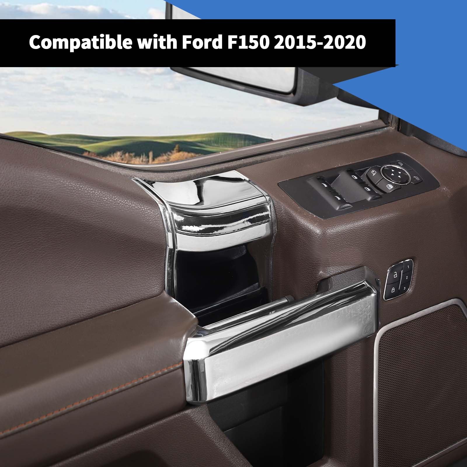 Voodonala For F150 2015-2020 Interior Door Handle Cover With Door Panel Cover Compatible With Ford F-150 2015-2020, F150 Interio