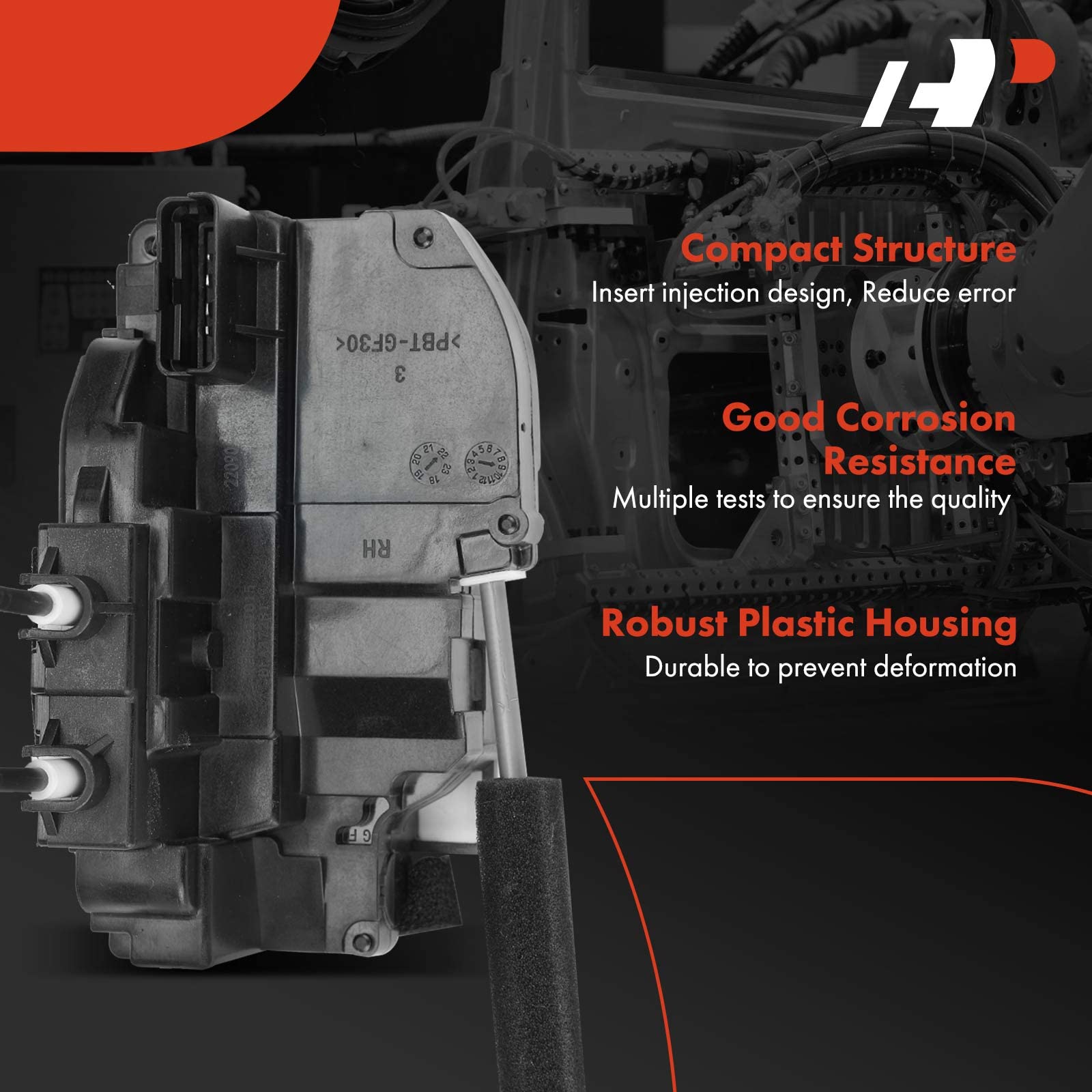 A-Premium Door Lock Latch Actuator Compatible with Nissan Vehicles - Versa 2007-2010 Sedan, Versa 2007-2011 Hatchback - Front Right Passenger Side, 4 Pins, Replace# 80500-EL010, 80500-EL01B