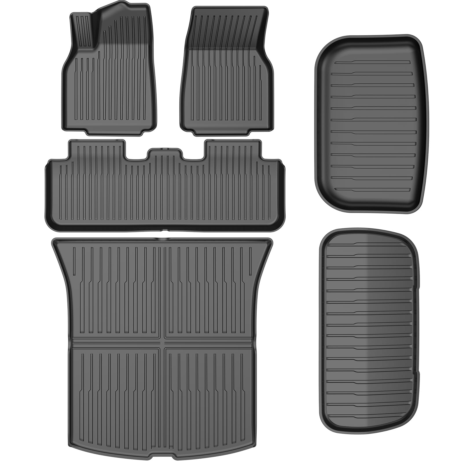 2025-2026 New Version Tesla Model Y Juniper Floor Mats Custom Fit All Weather Tpe Cargo Liner Cargo Trunk Accessories (2025 Mode