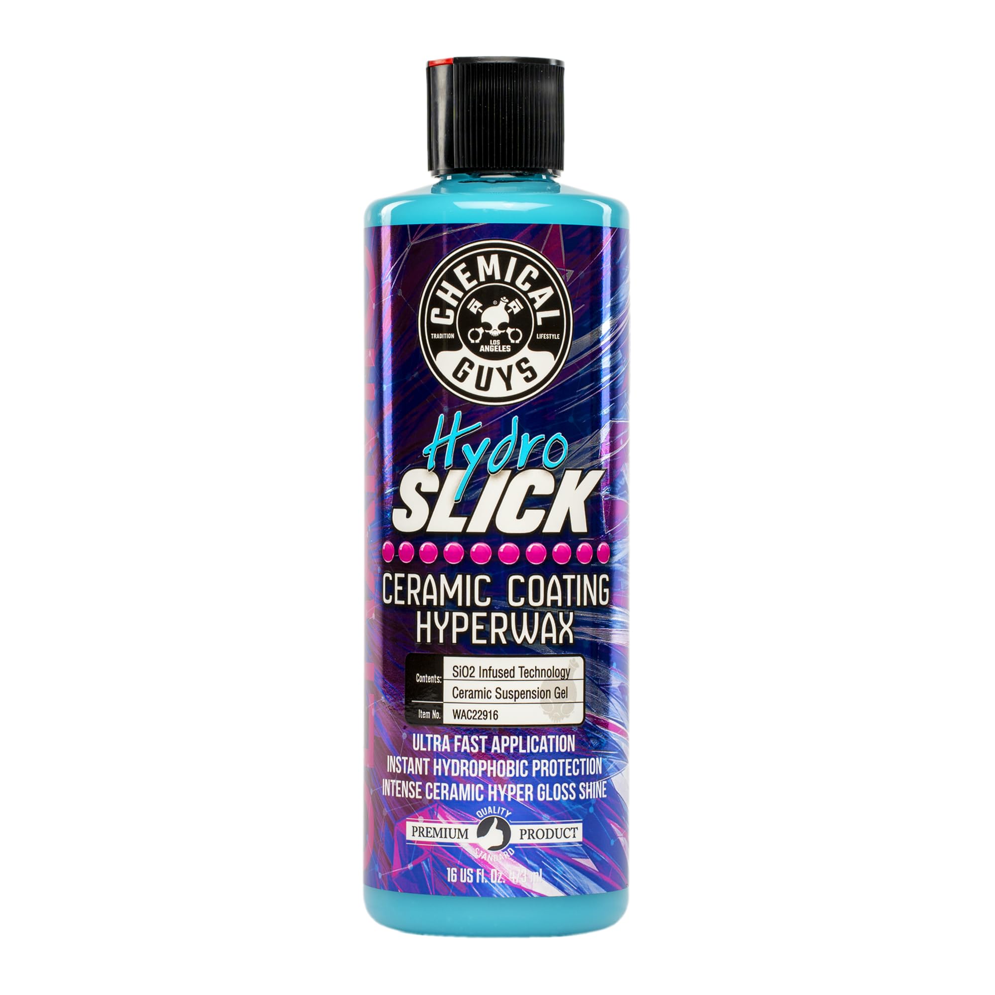 Chemical Guys WAC22916 HydroSlick Intense Gloss Sio2 Ceramic Coating Hyperwax, Hyper Gloss Shine, Safe for Cars, Trucks, SUVs, M