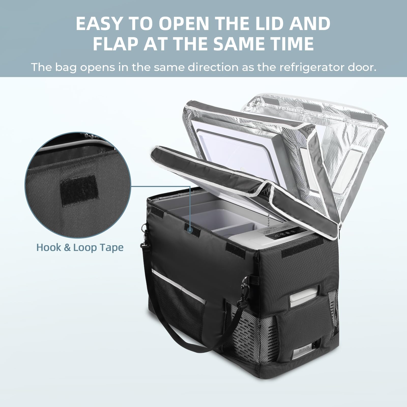 Bougerv 30 Quart Insulated Protective Cover For Bougerv Cr28 30Qt Fridge, 12 Volt Portable Car Refrigerator Cover (Refrigerator