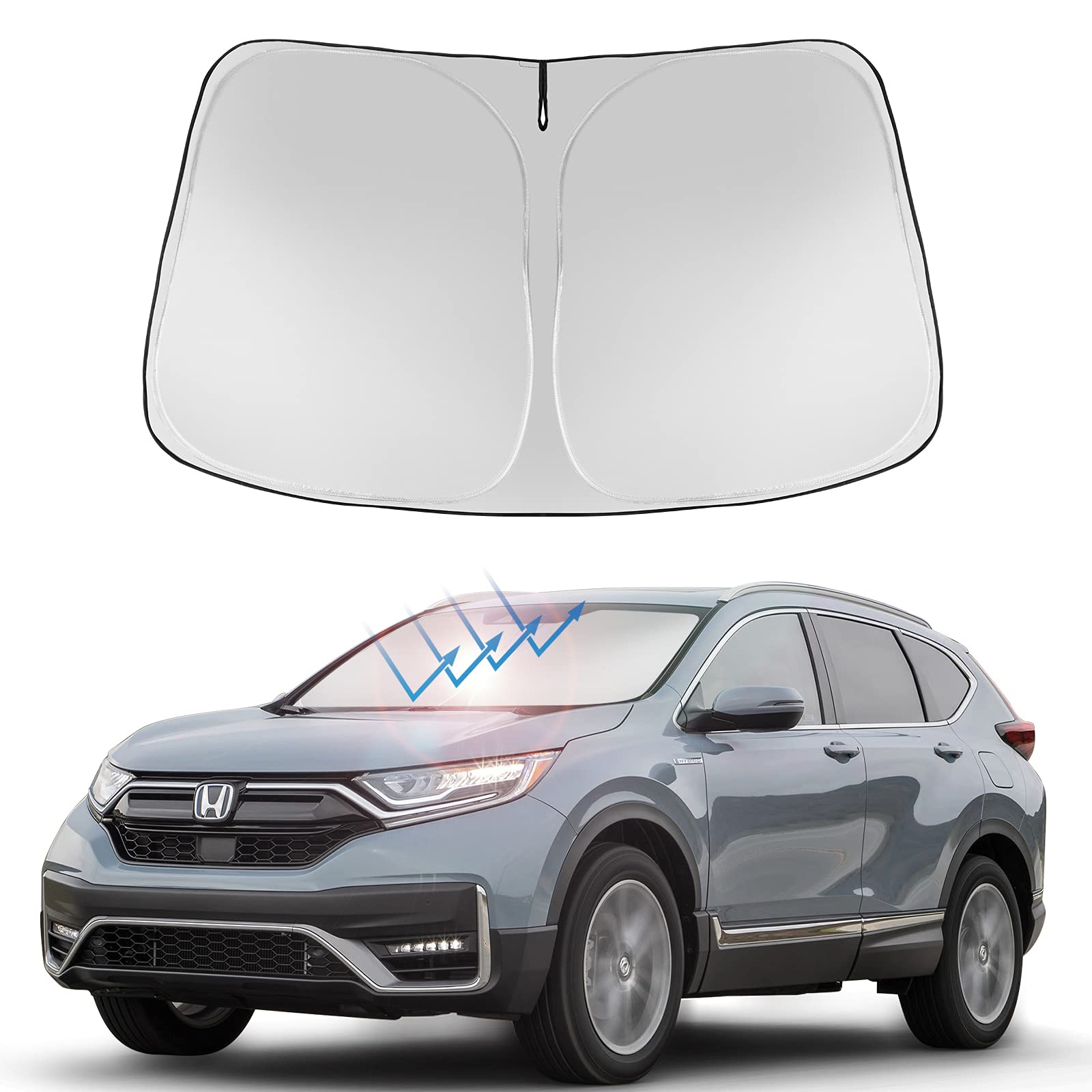 Proadsy 2025 Upgrade Front Windshield Sun Shade Foldable Sunshade Protector Custom Fit 2022 2021 2020 2019 2018 2017 Honda Crv Suv, Lx, Ex, Ex-L, Ex-L Navi, Touring Accessories