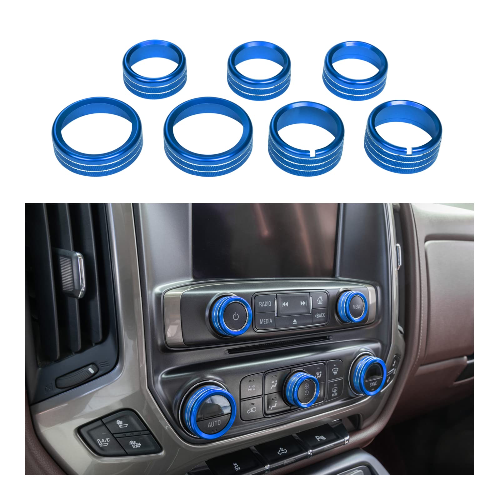 Jkcover Center Console Button Knobs Cover Compatible With 2014 2015 2016 2017 2018 Chevy Silverado/Gmc Sierra Air Conditioner Co