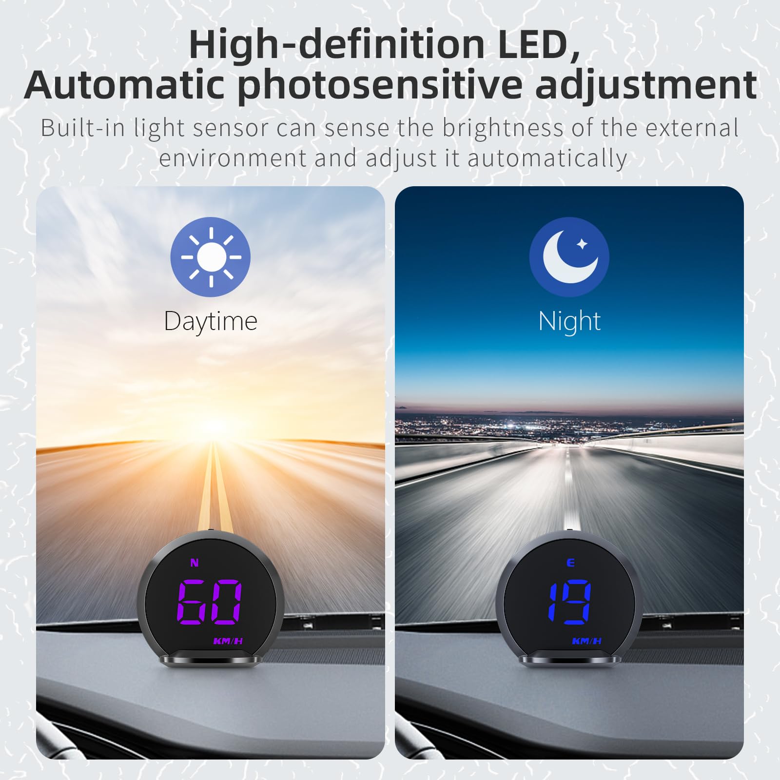 Acecar Digital Gps Speedometer New Hud Car Head Up Display Lcd Display With Mph Digital Speed Compass Direction Driving Distance