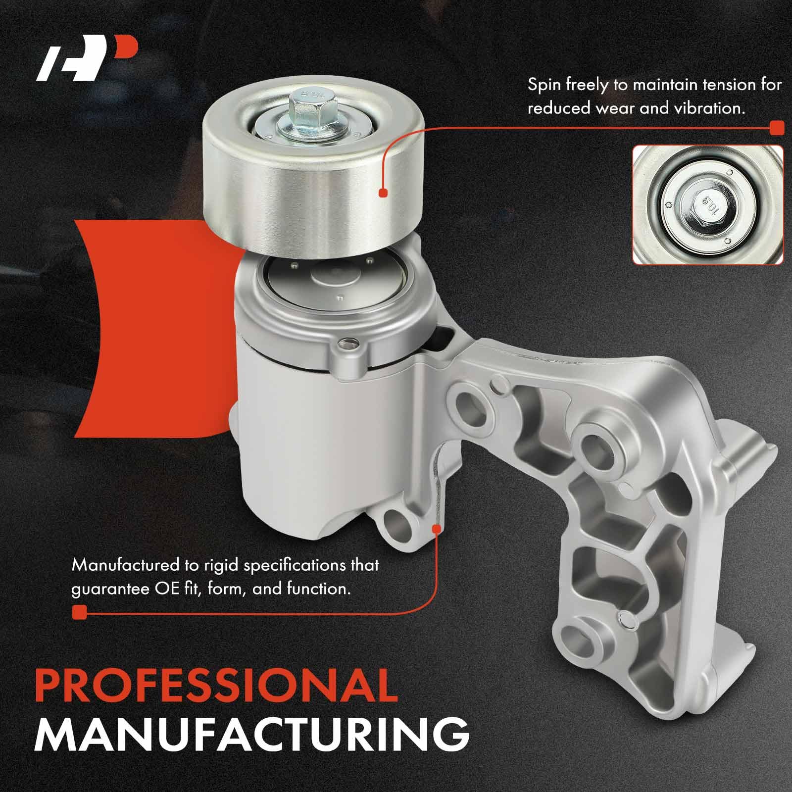 A-Premium Belt Tensioner Assembly With Pulley Compatible With Toyota Camry 2007-2017, Avalon 2005-2018, Sienna, Highlander, Rav4