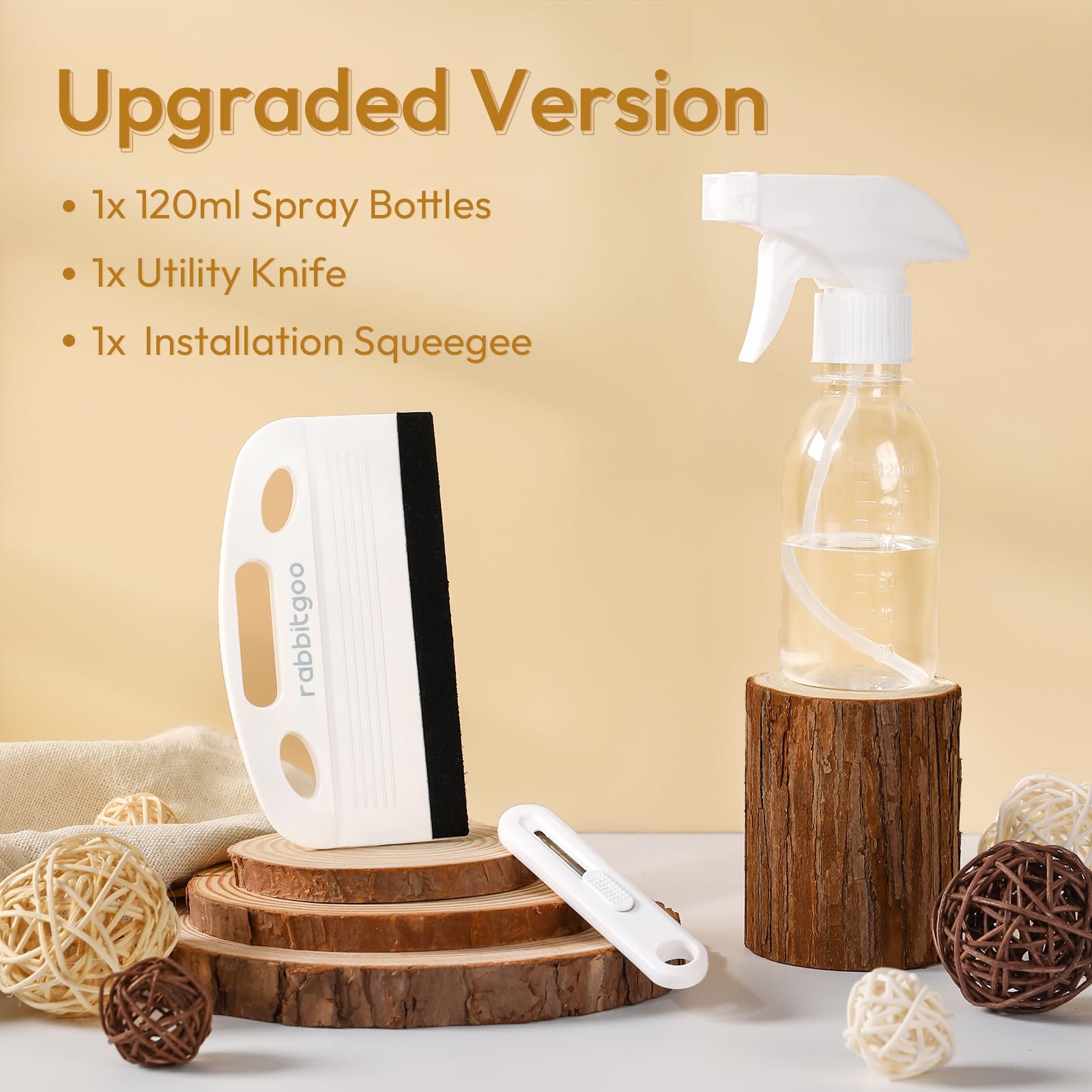 Rabbitgoo Window Tint Kit, 3 Pcs Window Privacy Film Installation Tools, Easy To Apply Glass Film Car Tints Application Kit, Inc