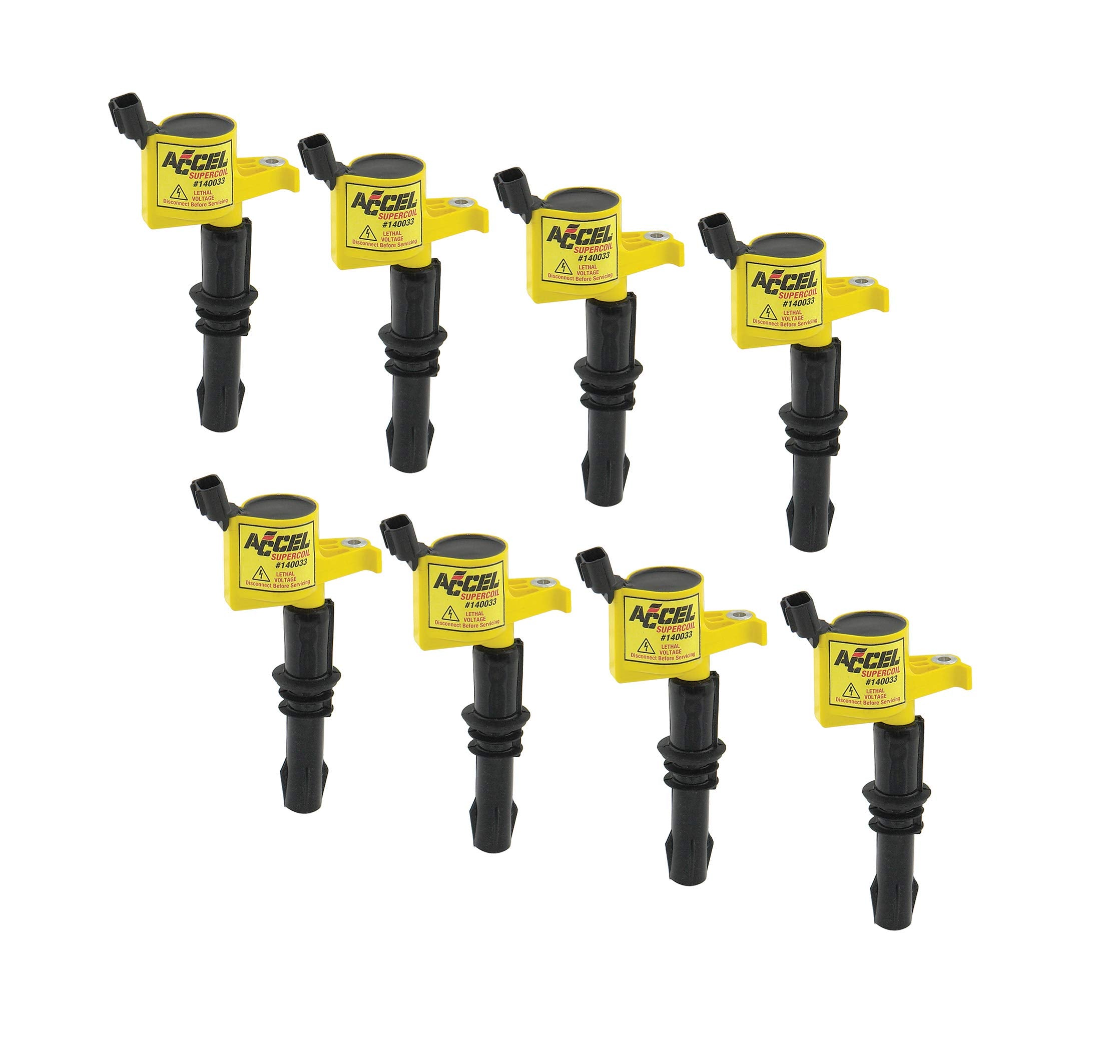 Accel 140033-8 Supercoil Ignition Coil - Yellow - 8-Pack