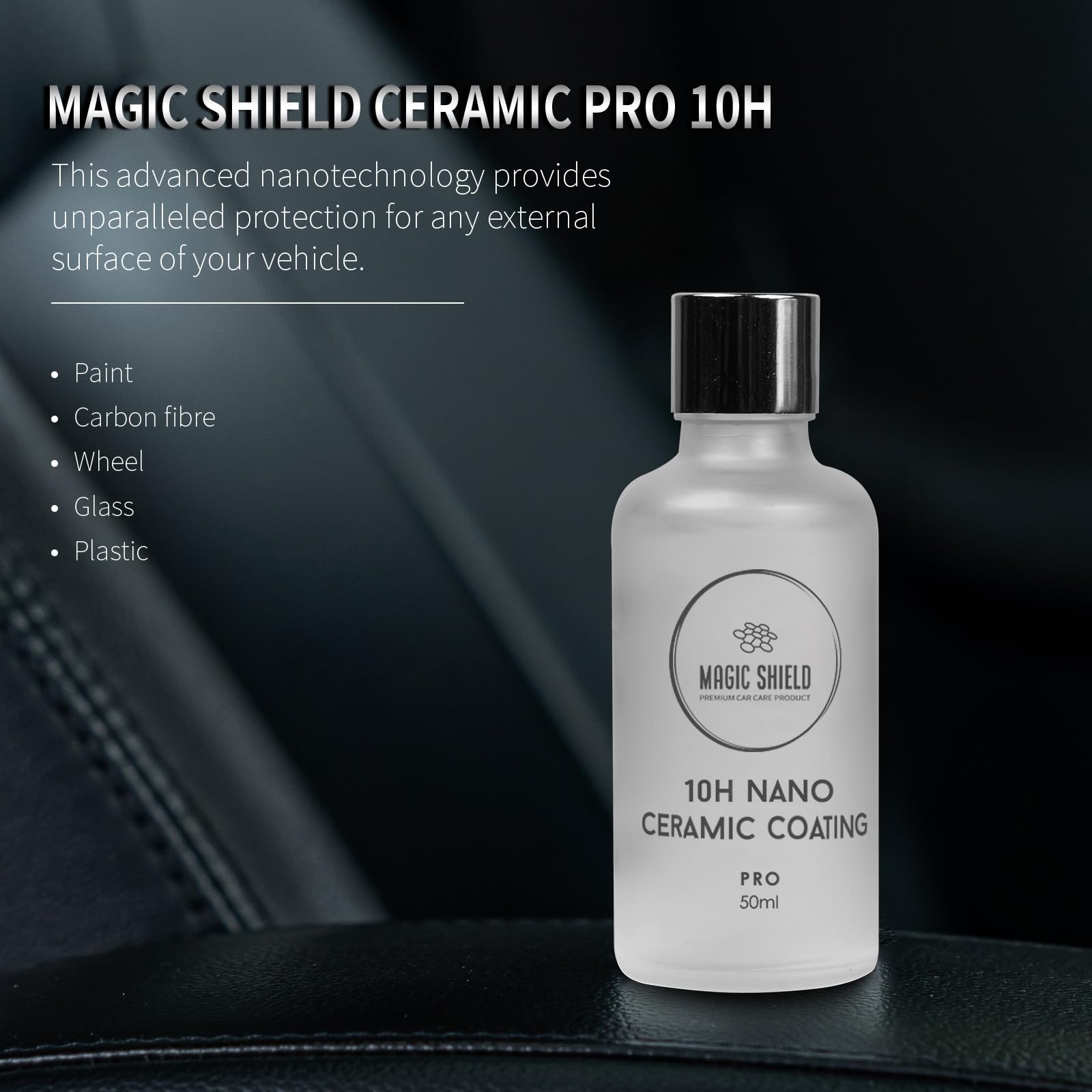 Magic Shield Ceramic Coating Pro 10H - Advanced Sio2 Technology For Ultimate Vehicle Protection - Candy-Like Gloss - Self-Healin