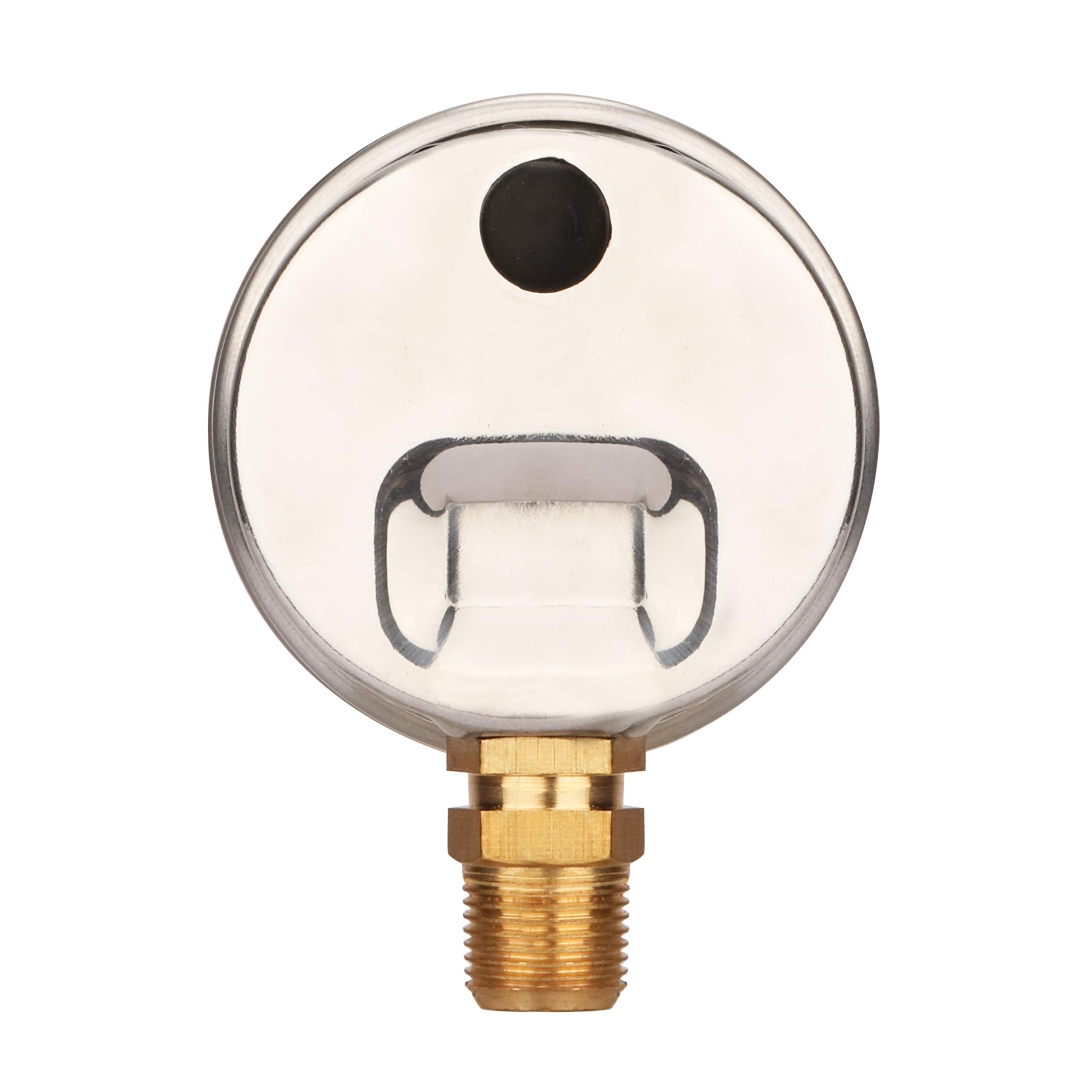 Measureman 1-1/2'' Dial Size, 304 Stainless Steel Case, Liquid Filled Fuel Pressure Gauge, 0-100Psi, +/-3-2-3%, 1/8'' Npt Center