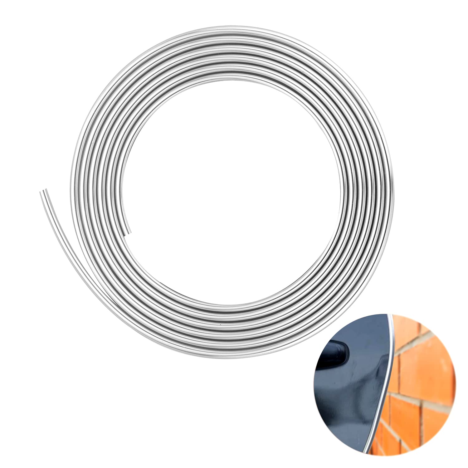 Yijinsheng Car Door Edge Guards Chrome Silver Universal U Shape Moulding Trim Strip Automotive Door Protector Decorative For Sed