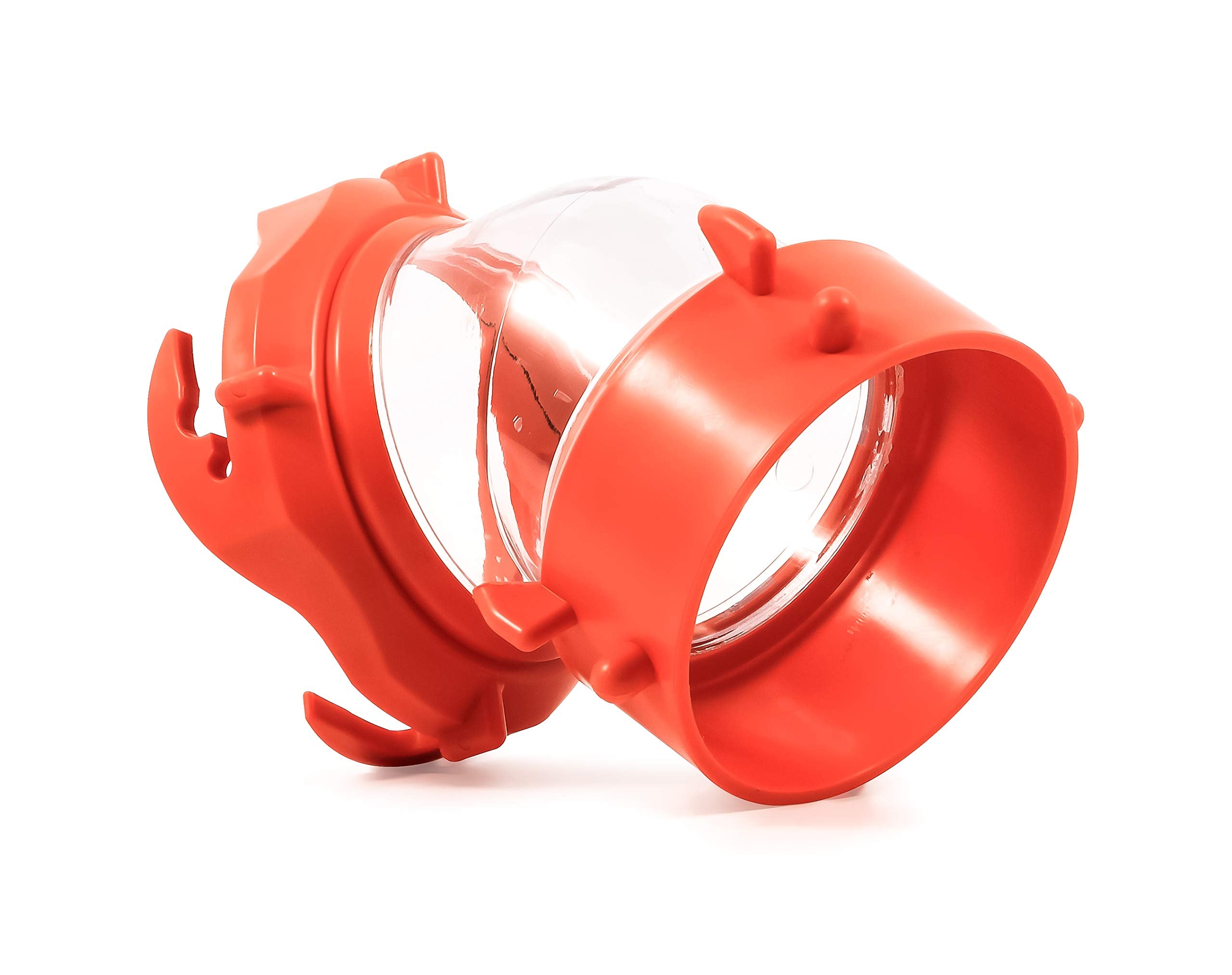 Camco RhinoFLEX Clear 45-Degree Camper/RV Sewer Hose Swivel Fitting - Features a Swivel Lug Fitting & a 4-Prong Bayonet Fitting