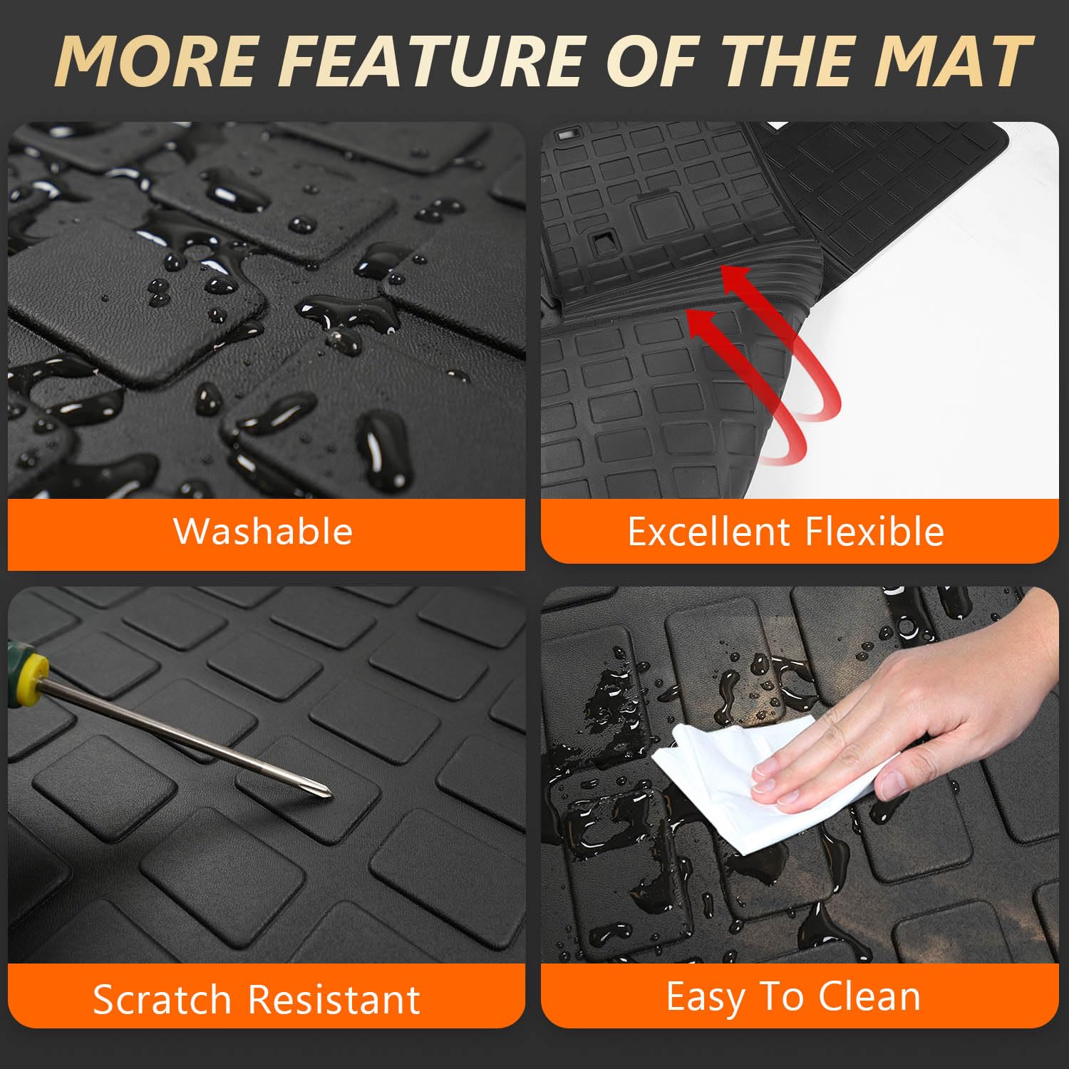 Powoq Cargo Mat Compatible With 2020-2025 Ford Explorer 6&7 Seats Backrest Mat Tpe Cargo Liner Replacement For 2020-2022 2023 20