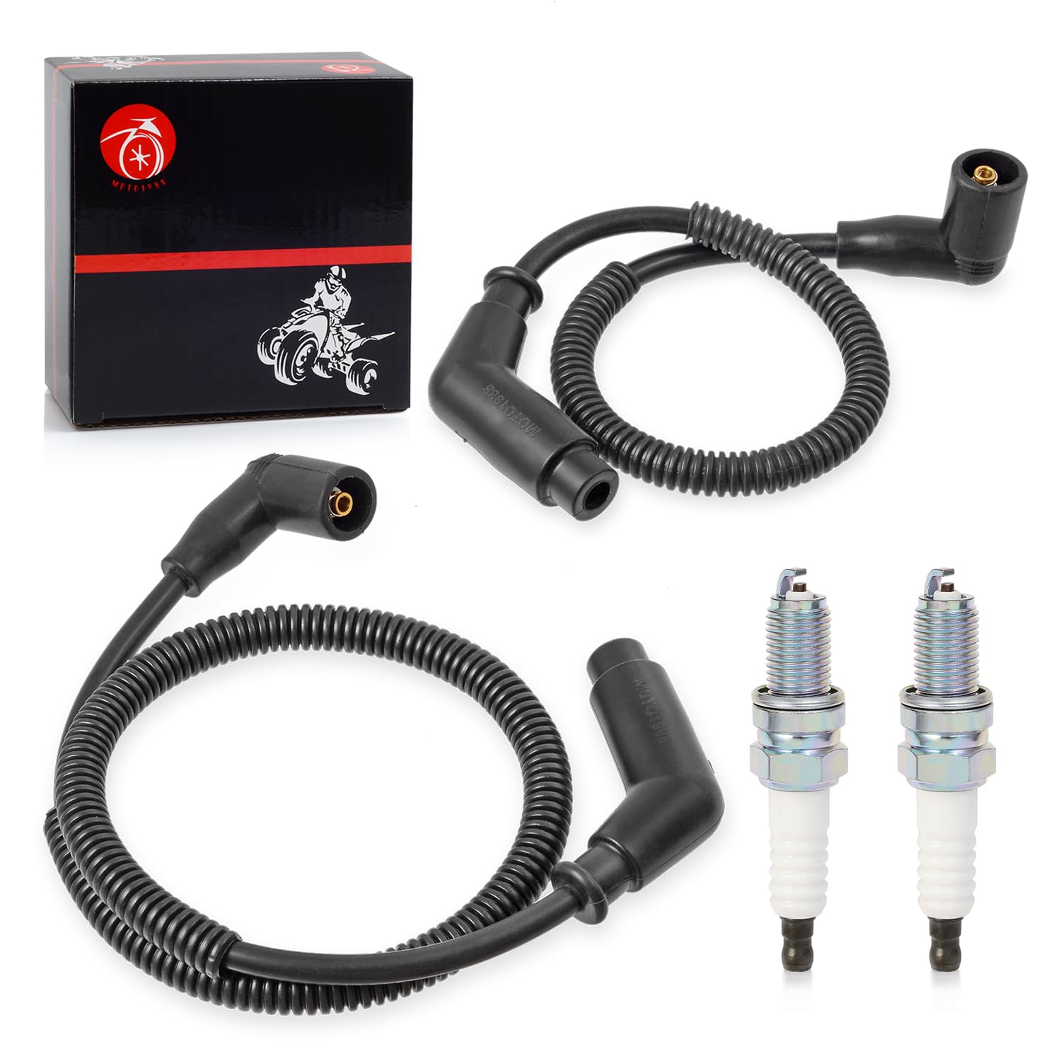 Spark Plug & Wire Cap 15in/24.4in For Can Am Commande Renegade Outlander MAX 500 570 650 800 800R 1000 1000R Bombardier TRAXTER