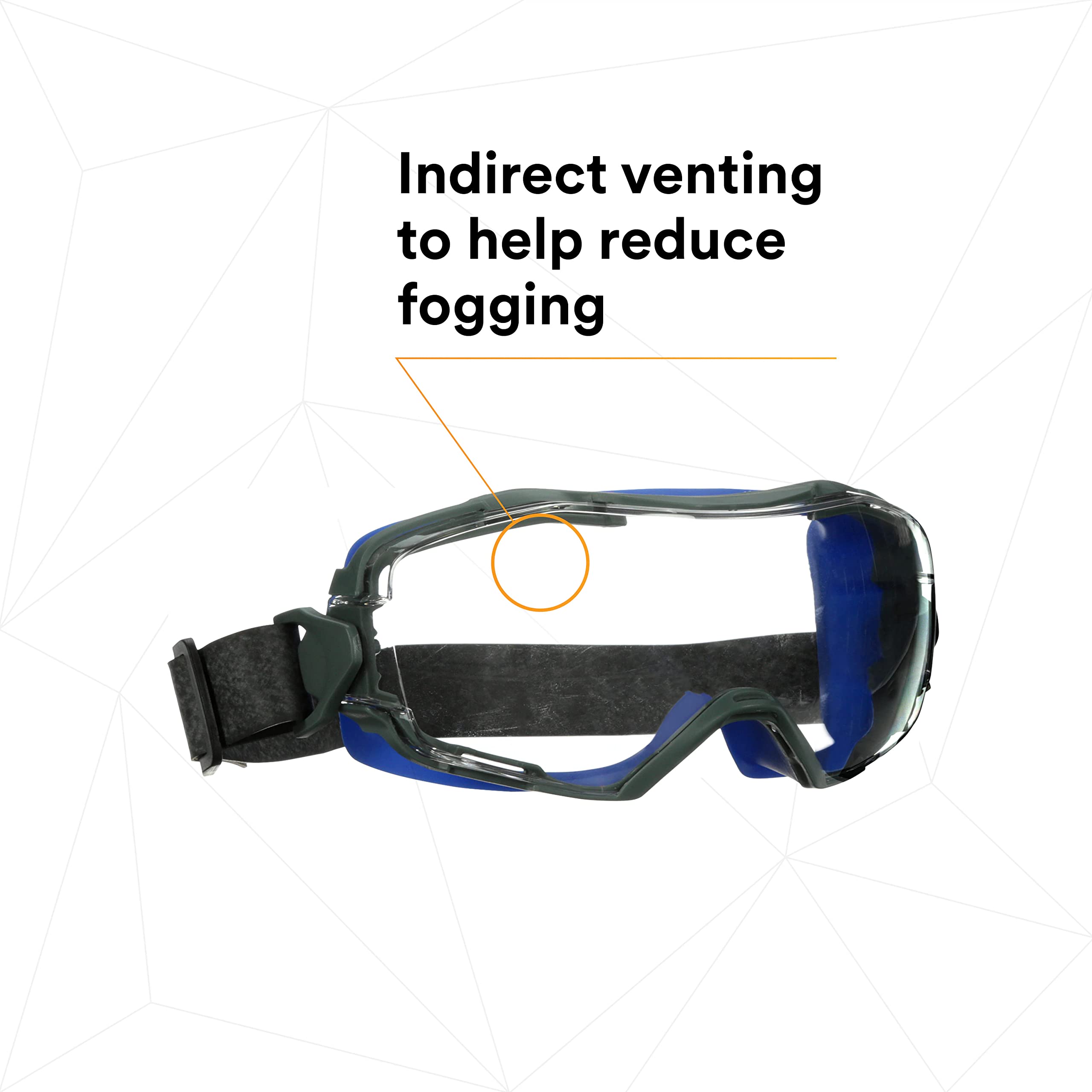 3M Gogglegear 6000 Series, Gg6001Nsgaf-Blu, Blue Shroud, Neoprene Strap, Scotchgard Anti-Fog Coating, Clear Af-As Lens