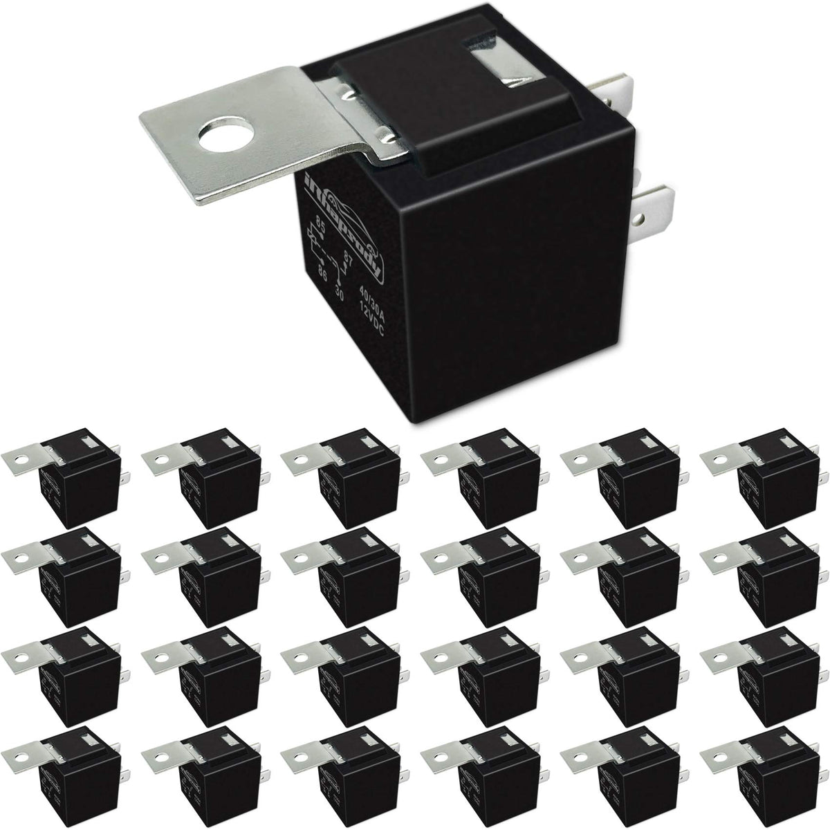 irhapsody Car Relay 4-pin 12V 40/30amp, Spst 12-Volt Auto Switches & Starters,Pack of 25