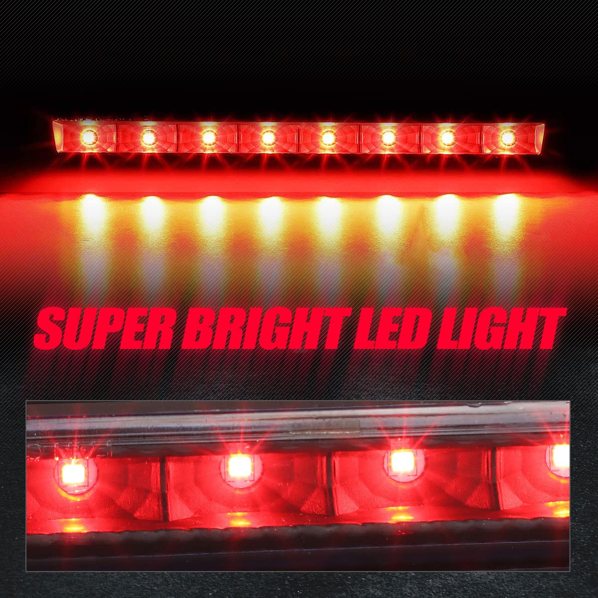Auto Dynasty Red Housing Full Led Third 3Rd Rear High Mount Brake Light Stop Lamp Compatible With Rogue 14-19