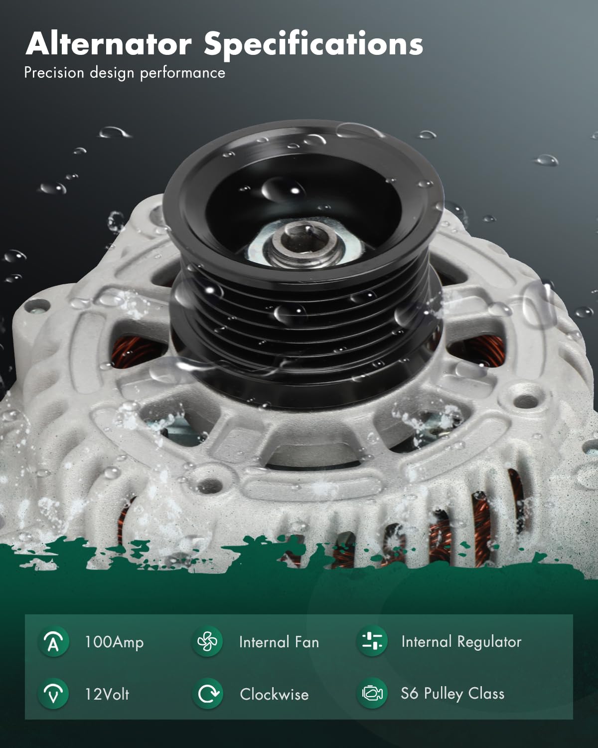 SCITOO Alternator Fits for Chevrolet for Sonic 2012 2013 2014 2015 2016 2017 2018, L4 1.8L, Manual Transmission - 12V 100Amp CW