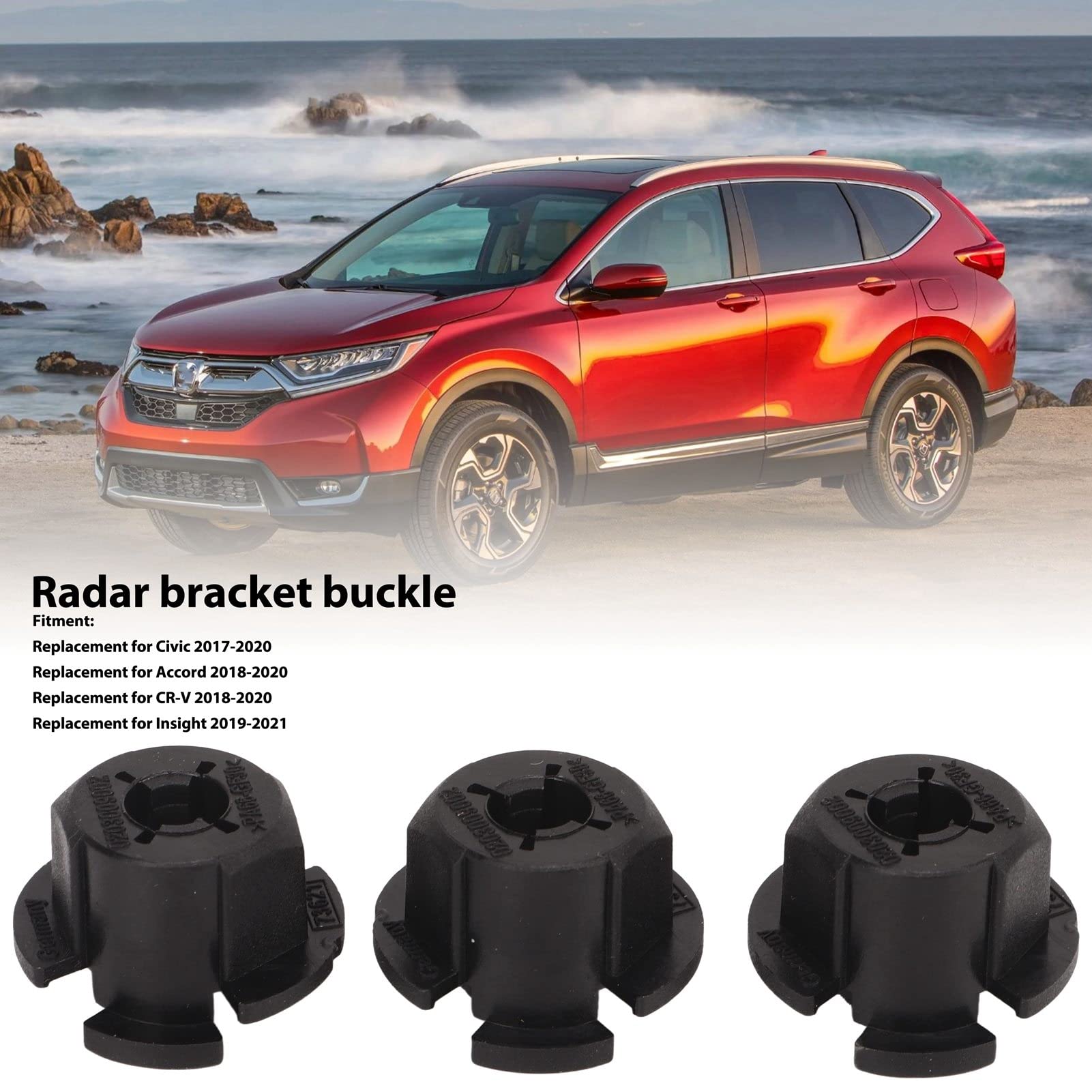 Keenso Radarsss Module Mounting Clip, 3Pcs Radarsss Alignment Mounting Clip 36806 Tla A01 Replacement For Civic Accord Cr V Black