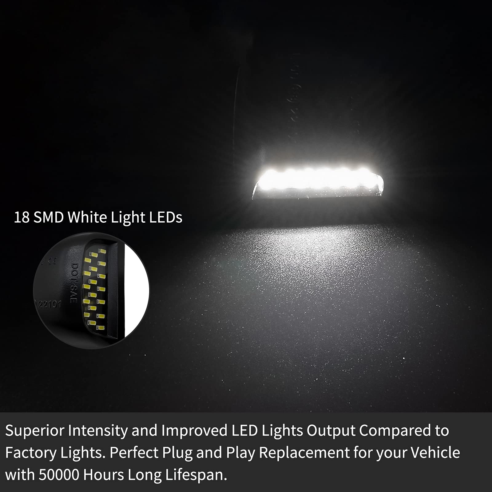 Alyoned Full Led License Plate Light Tag Lamp Assembly Compatible With Chevy Silverado Gmc Sierra 1500 2500 3500 Suburban Tahoe
