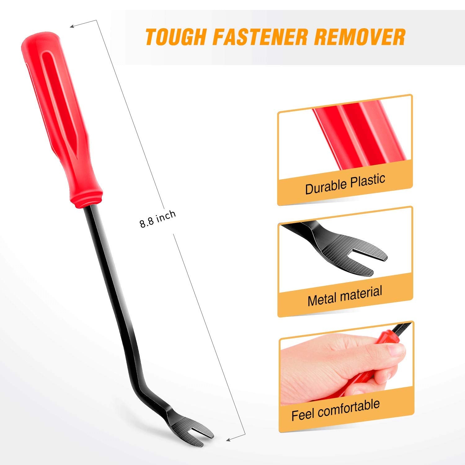 Gooacc Grc-30 120Pcs Car Retainer 6.3Mm 8Mm 9Mm 10Mm Expansion Screws Replacement Kit Bumper Push Rivet Clips, 1Pc Fastener Remover