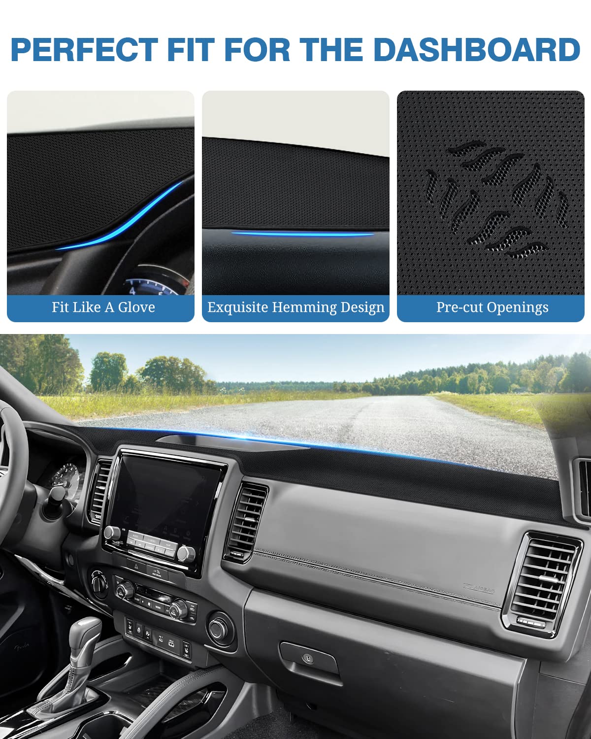 Fiilines Dash Cover Compatible With Nissan Frontier 2022 2023 2024 2025 Dashboard Mat Frontier Accessories Dashboard Cover Sunsh