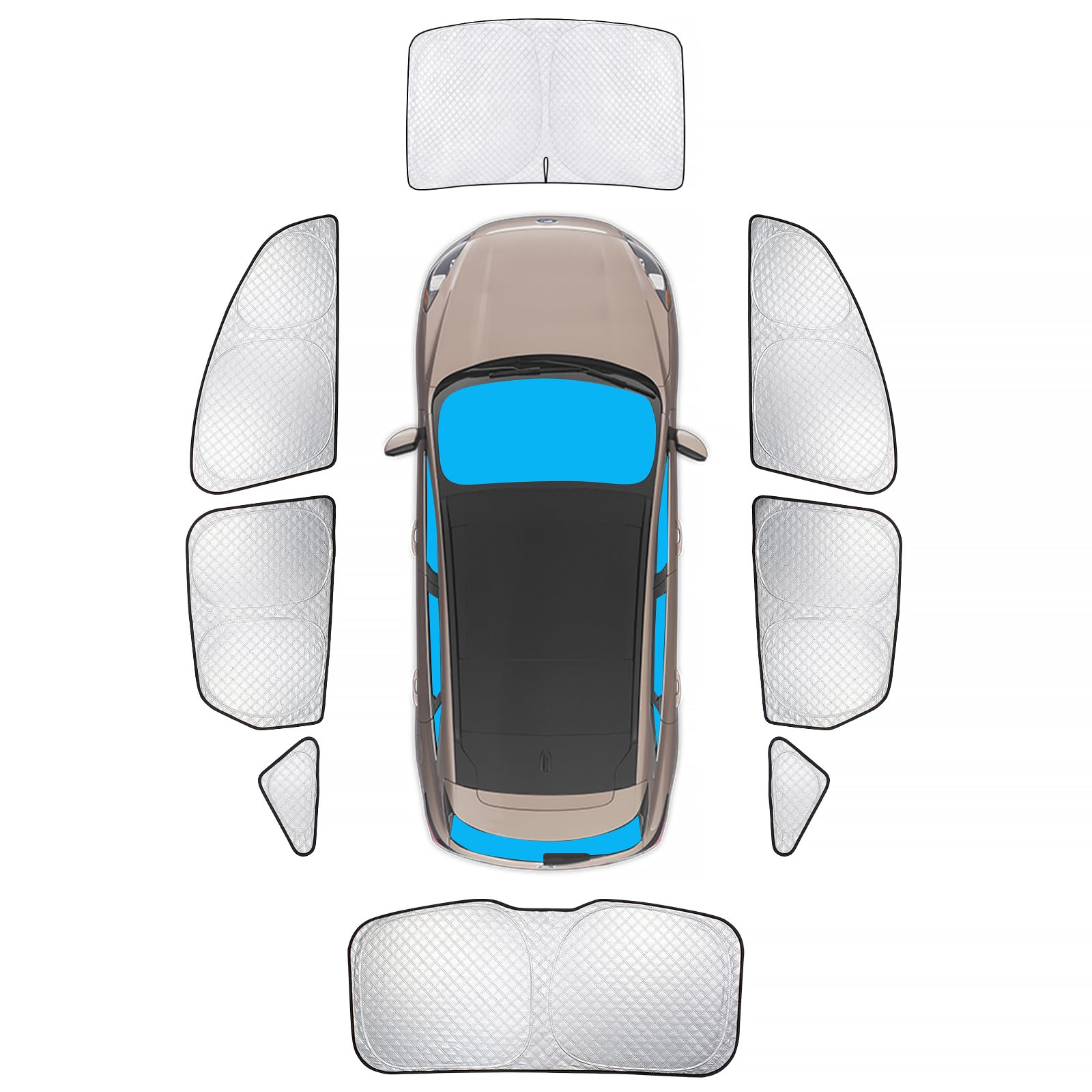 Kmf Windshield Sun Shade Replacement For Ford Escape Accessories 2020-2024, Side Window Sun Shade Cover Sun Visor Shield Cover,