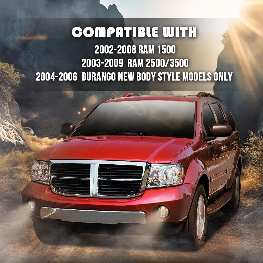 G-Plus Front Bumper Fog Lights Compatible With Dodge Ram 1500 2002-2008/2003-2009 Ram 2500 3500/2004-2006 Durango Pair+Bulb Driv