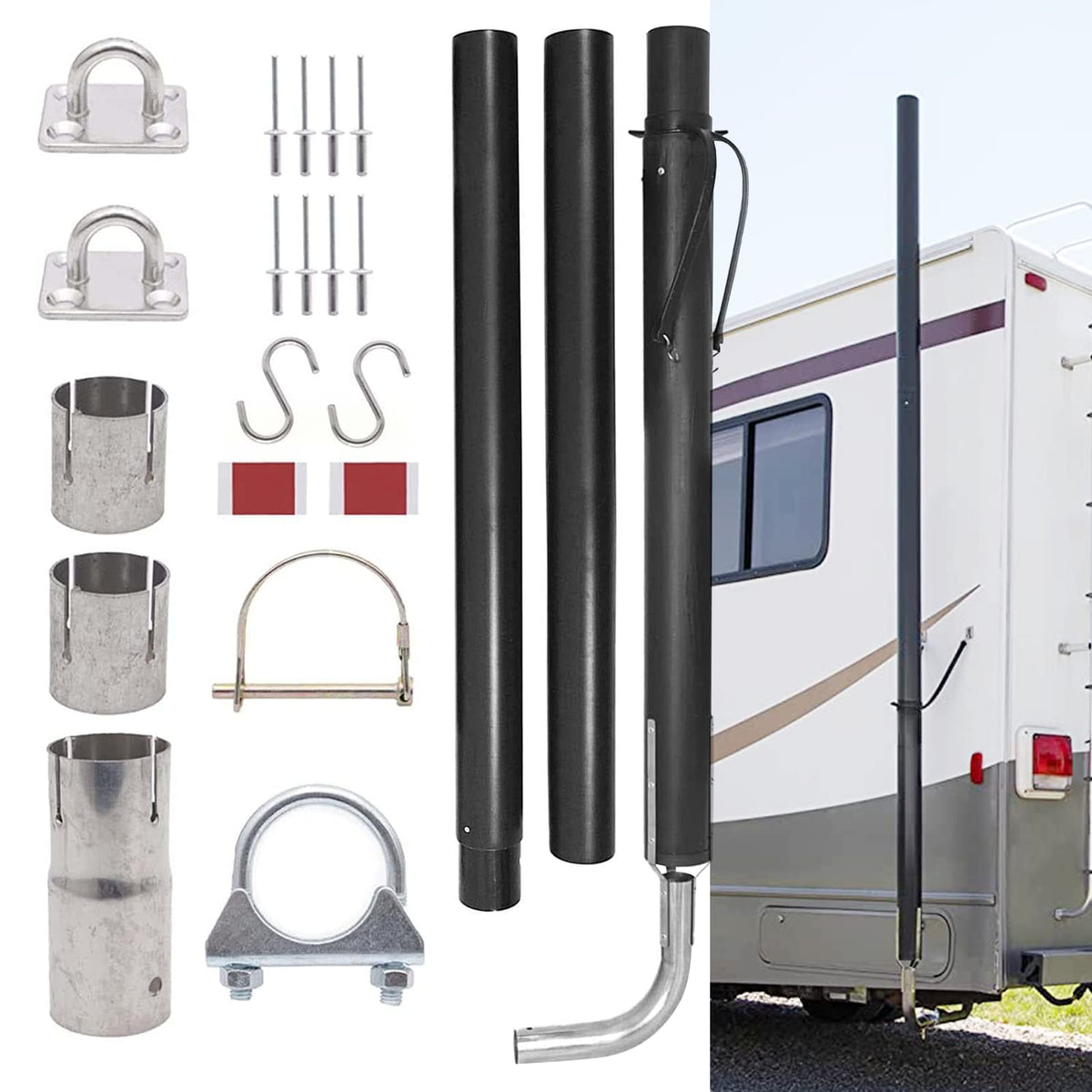 Hrepair 44461 Rv Generator Exhaust Extension Kit, Rv Generator Exhaust Venting System