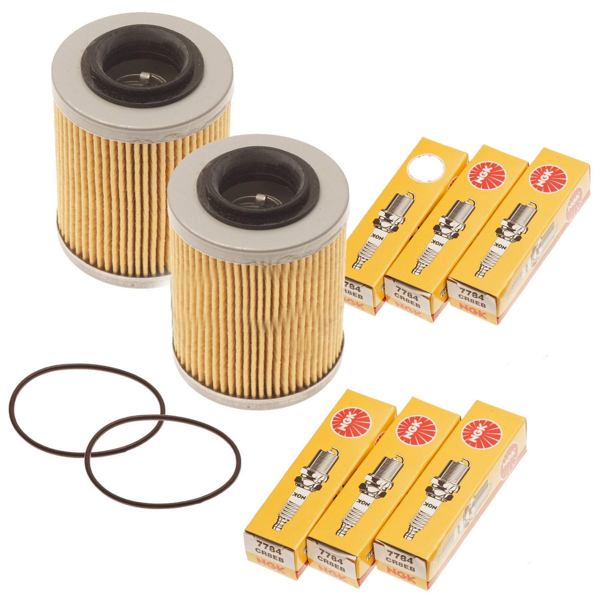 Sea Doo Spark 900 Oil Filter W/O-Ring & Ngk Spark Plugs 420956123 Cr8Eb 2 Pack