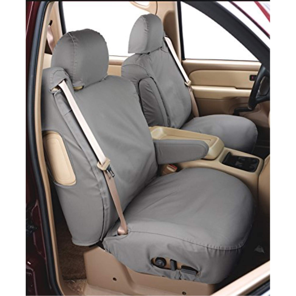 Covercraft Seatsaver Front Row Custom Fit Seat Cover For Select Cadillac/Chevrolet/Gmc Models - Polycotton (Grey)