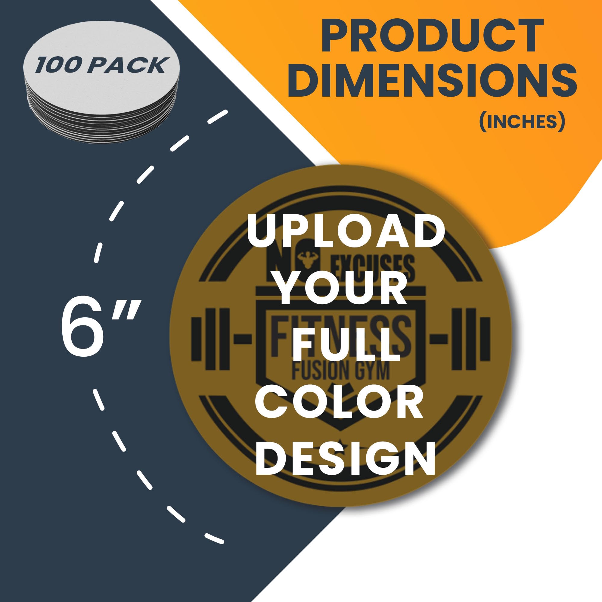 Magnet Me Up Customizable 30 Mil Round Magnet- 6   , 100 Pk Weatherproof Car Magnet For Businesses, Sports Teams, Fundraiser, Pe