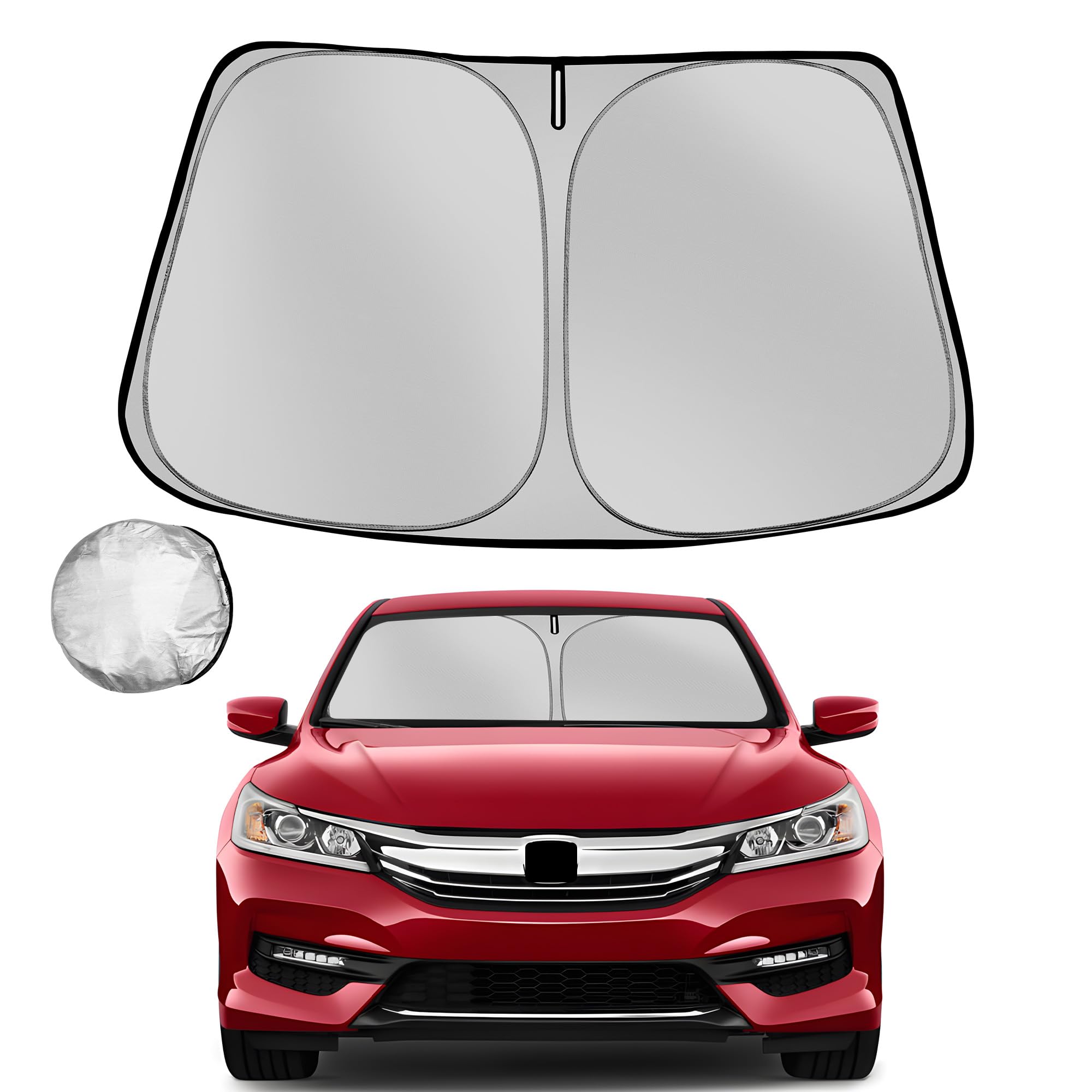 Fonowka Windshield Sun Shade For 2013-2017 Honda Accord Foldable Sun Sunshade For Car Front Window Blocks Uv Rays And Heat Autom