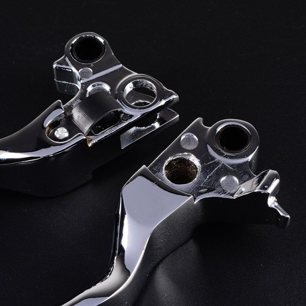 2X Chrome Brake Clutch Hand Levers Fit Harley Davidson Dyna Xl Sportster 883 1200 Softail Fat Boy Road King