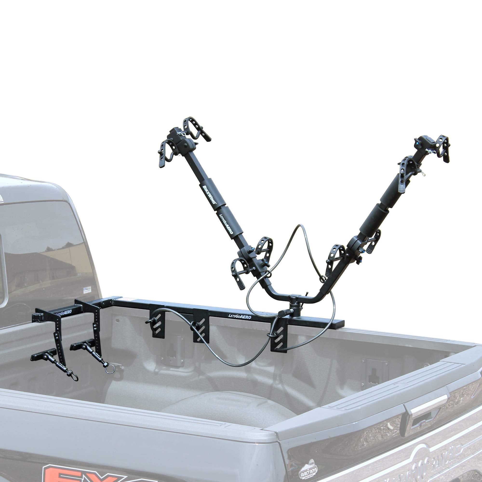 Let'S Go Aero Half Nelson 2-Bike Truck Bed Mount V-Rack Carrier