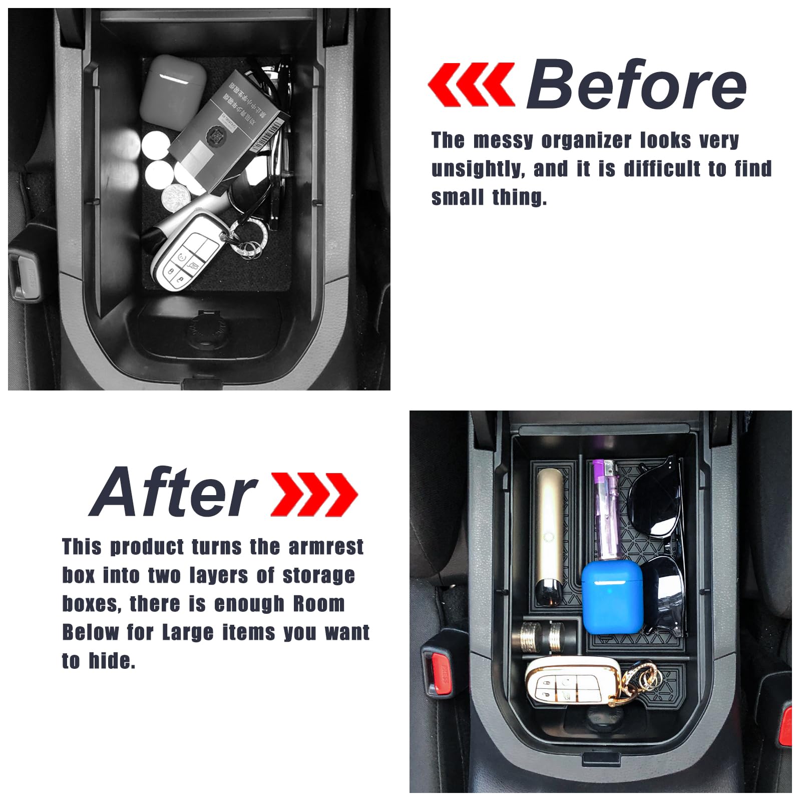 Neepiar Center Console Organizer Tray Compatible With Toyota Rav4 2025 2024 2023 2022 2021 2020 2019 Armrest Storage Box Insert