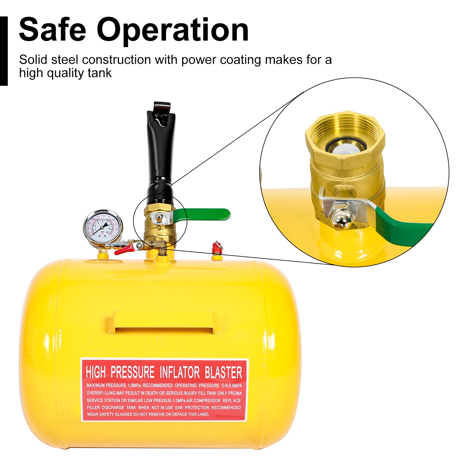 Blackhorse-Racing 7.5 Gallon Air Tire Bead Seater - Blaster Tool Seating Inflator W/Gauge Car Truck Atv Tank Heavy Duty