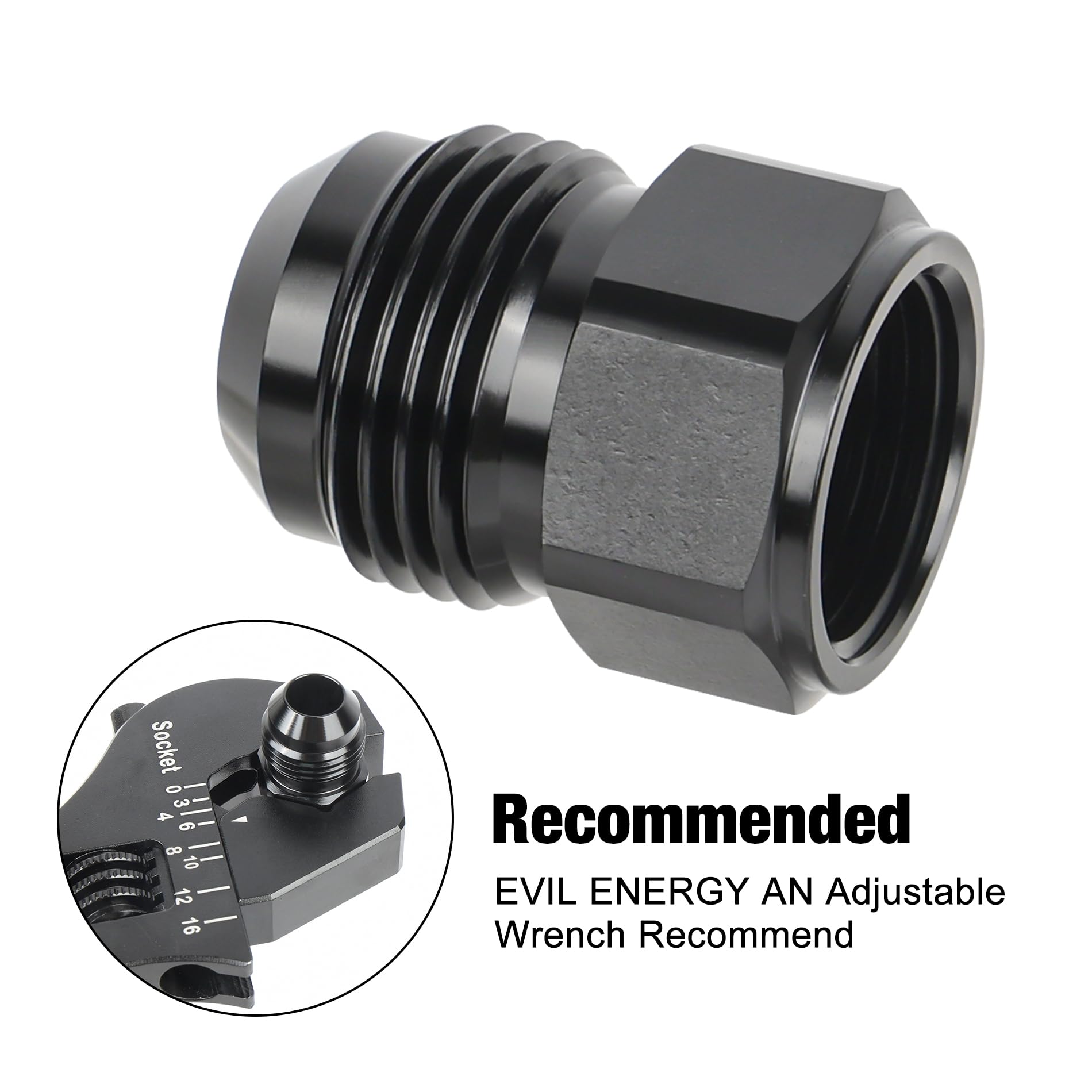 EVIL ENERGY 10AN Female to 12AN Male Falre Reducer Expander Adapter Fitting 2Pcs