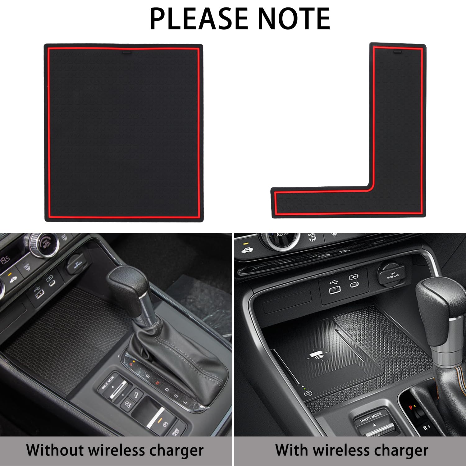 Locoy Center Console Liner For Honda Crv Accessories 2023 2024 2025, For Cr-V Cup Holder Mat, Door Slot Pad, Coaster Trim, Non-S