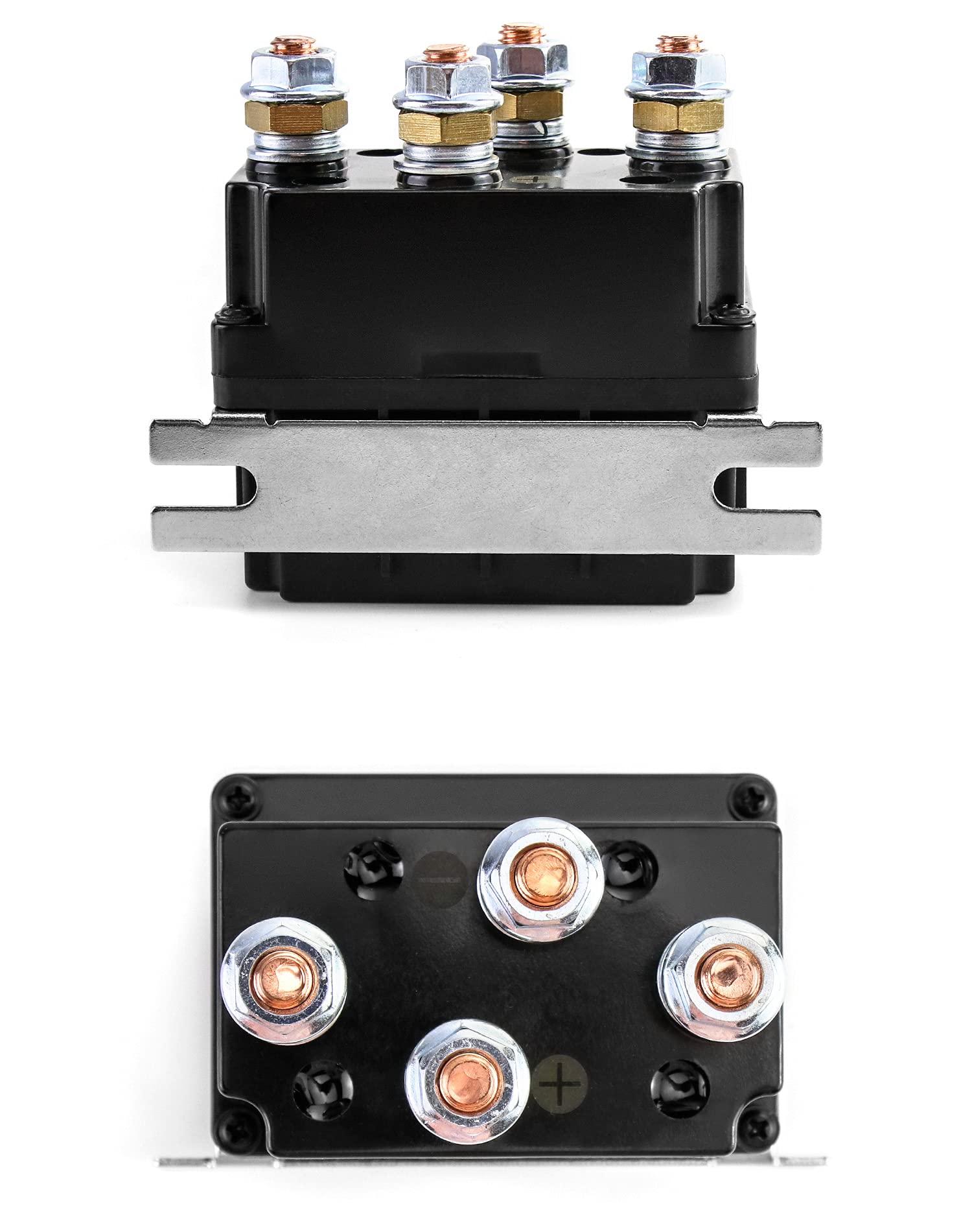 Qwork Solenoid Relay, 12V 500A Winch Relay Solenoid Replacement Contactor For 8000-15000Lb Atv Ut Winch Control