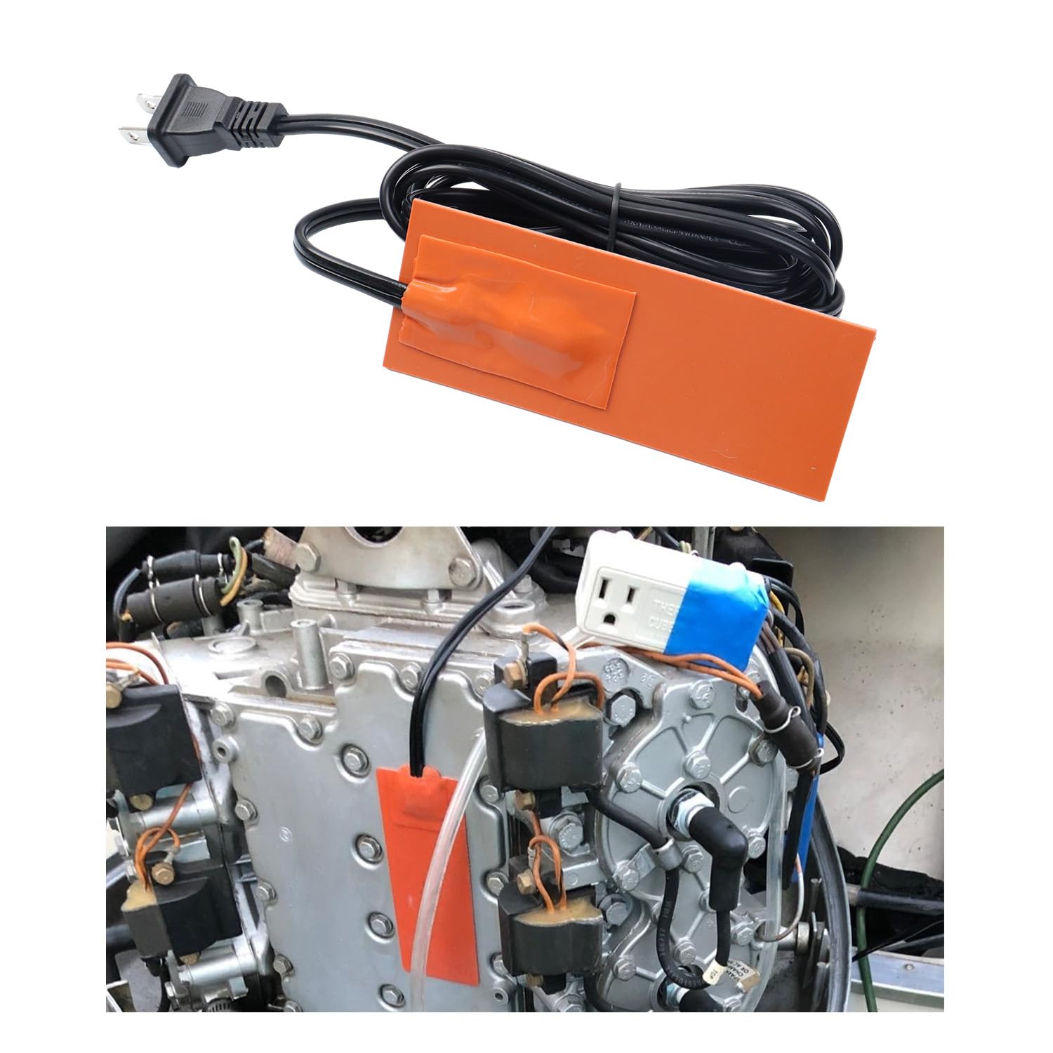 2 X 5In Car Engine Silicone Pad Heater - Self-Adhesive, Oil Pan Heater Pad Car Truck Oil Pan Heater Pad For Metal Surface With 1